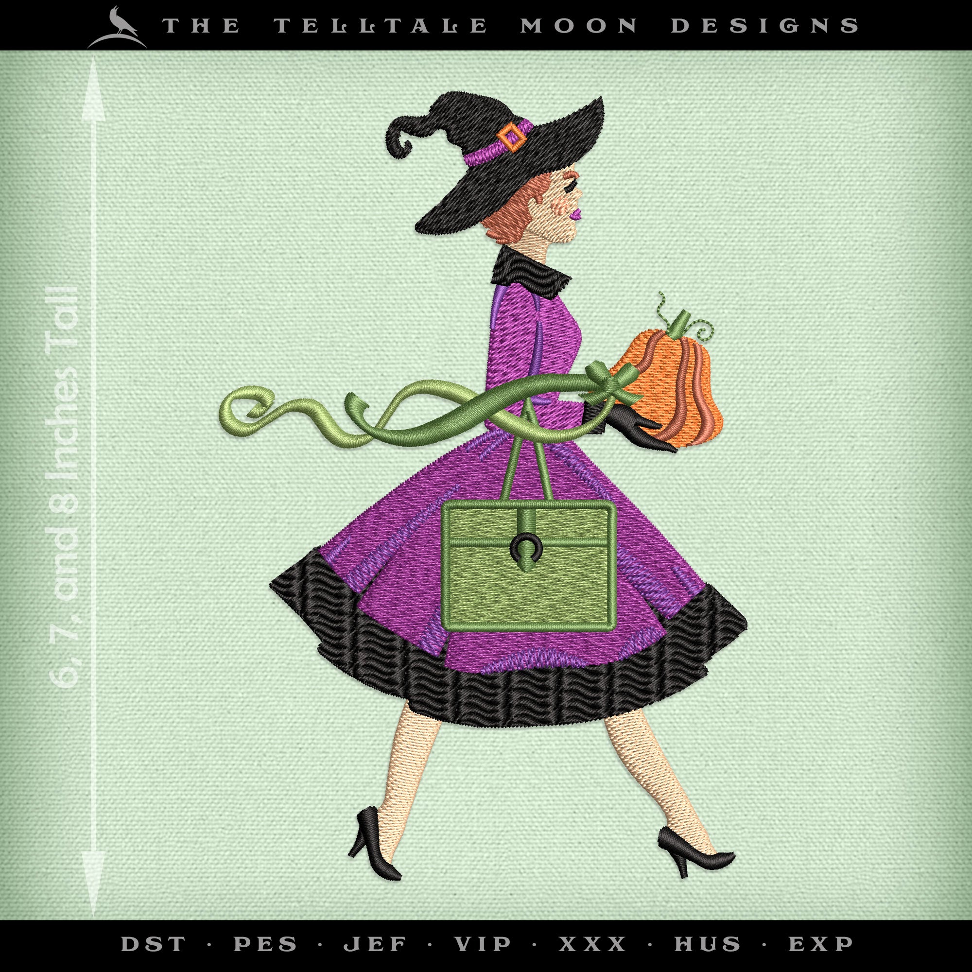 Embroidery: 1950s Witch Costume - 6, 7, and 8 Inches Tall