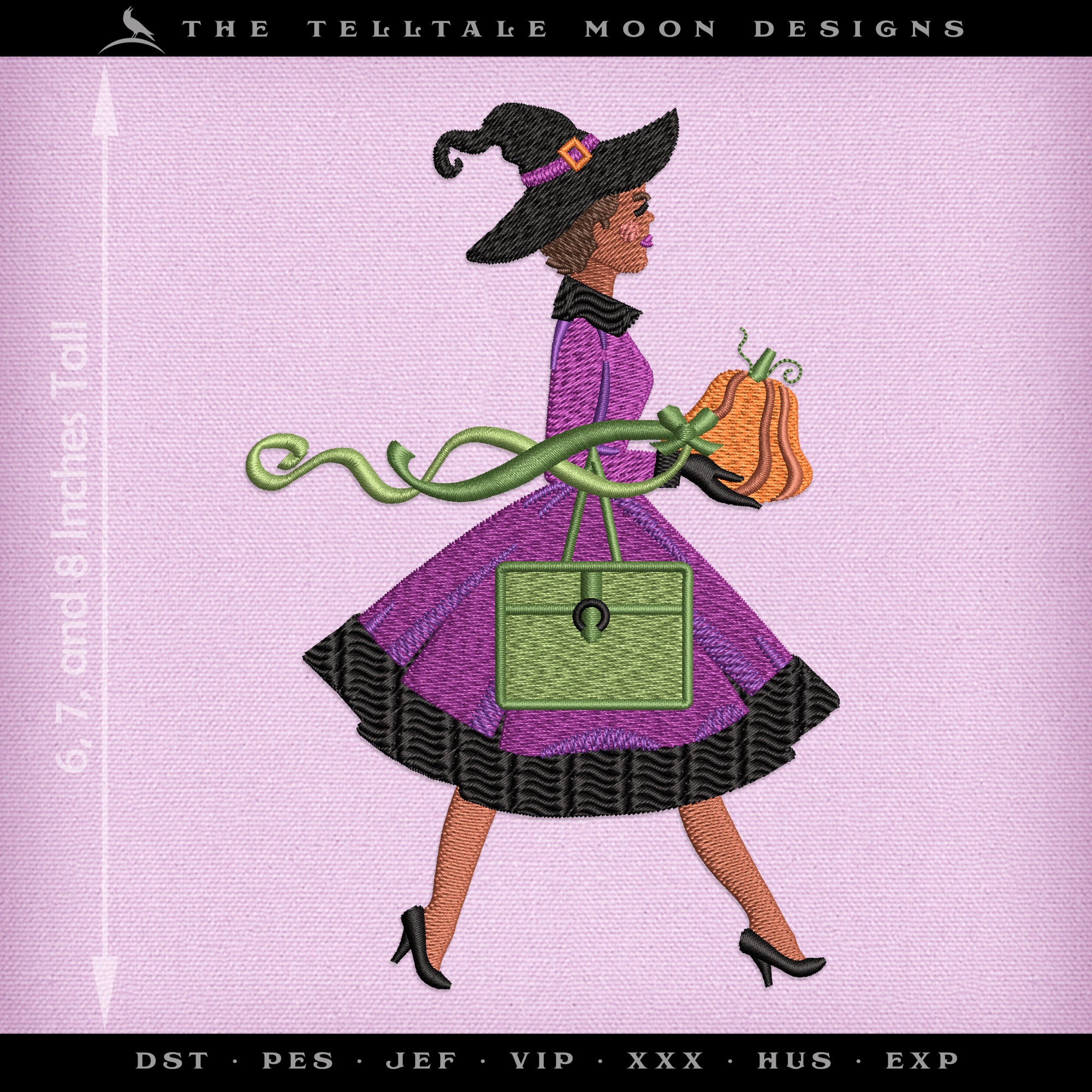 Embroidery: 1950s Witch Costume - 6, 7, and 8 Inches Tall