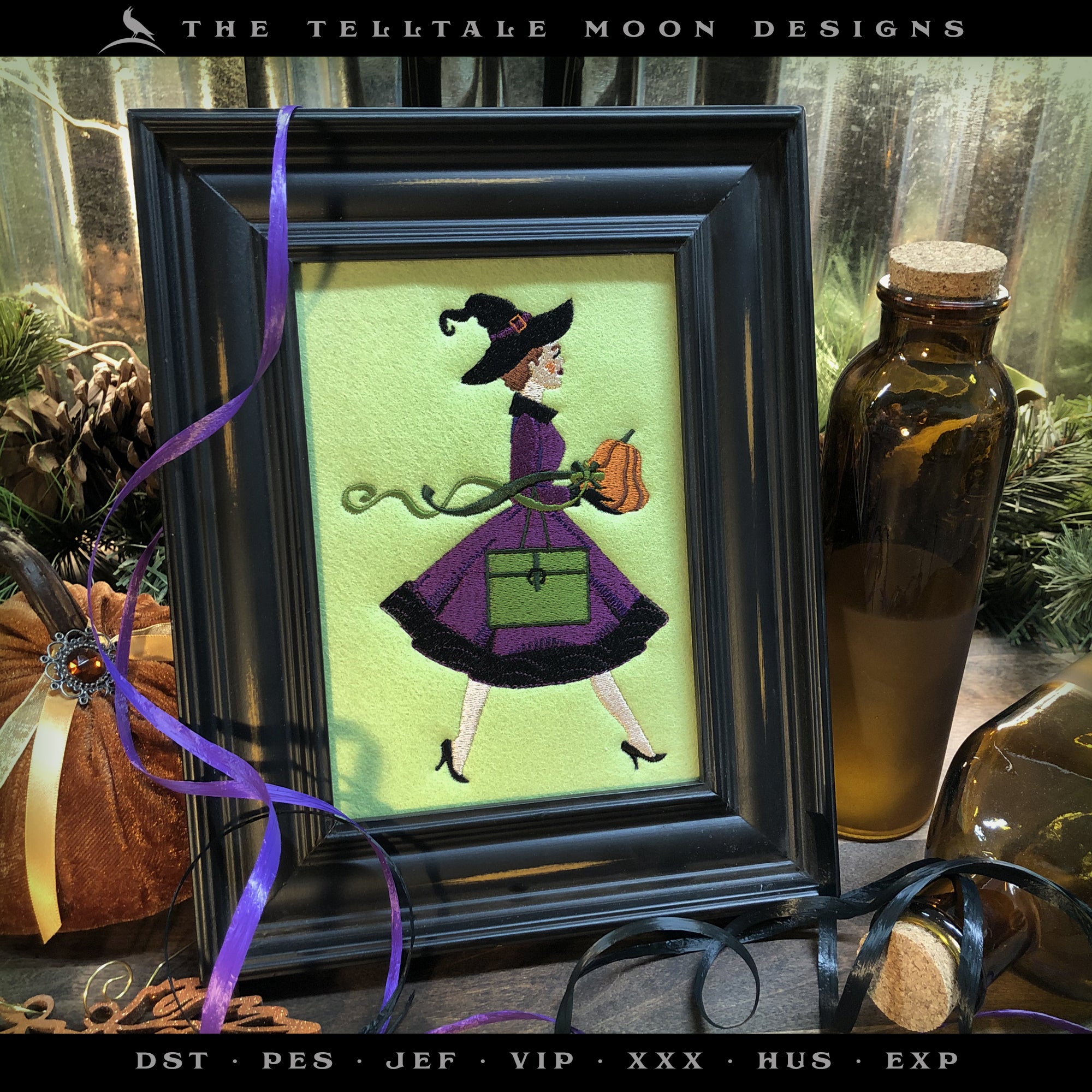 Embroidery: 1950s Witch Costume - 6, 7, and 8 Inches Tall