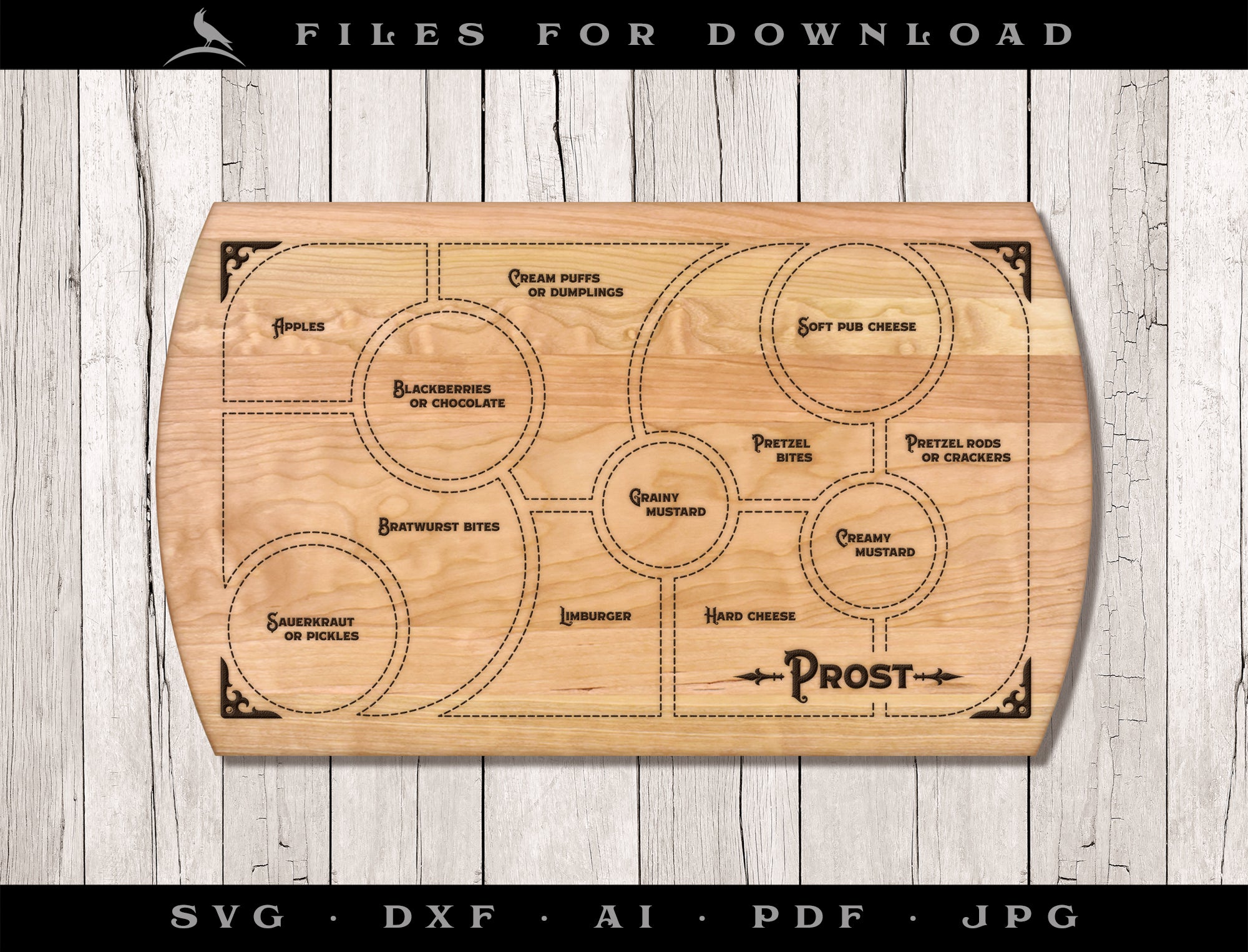Etch Design for Oktoberfest-themed Cutting Board - PROST!