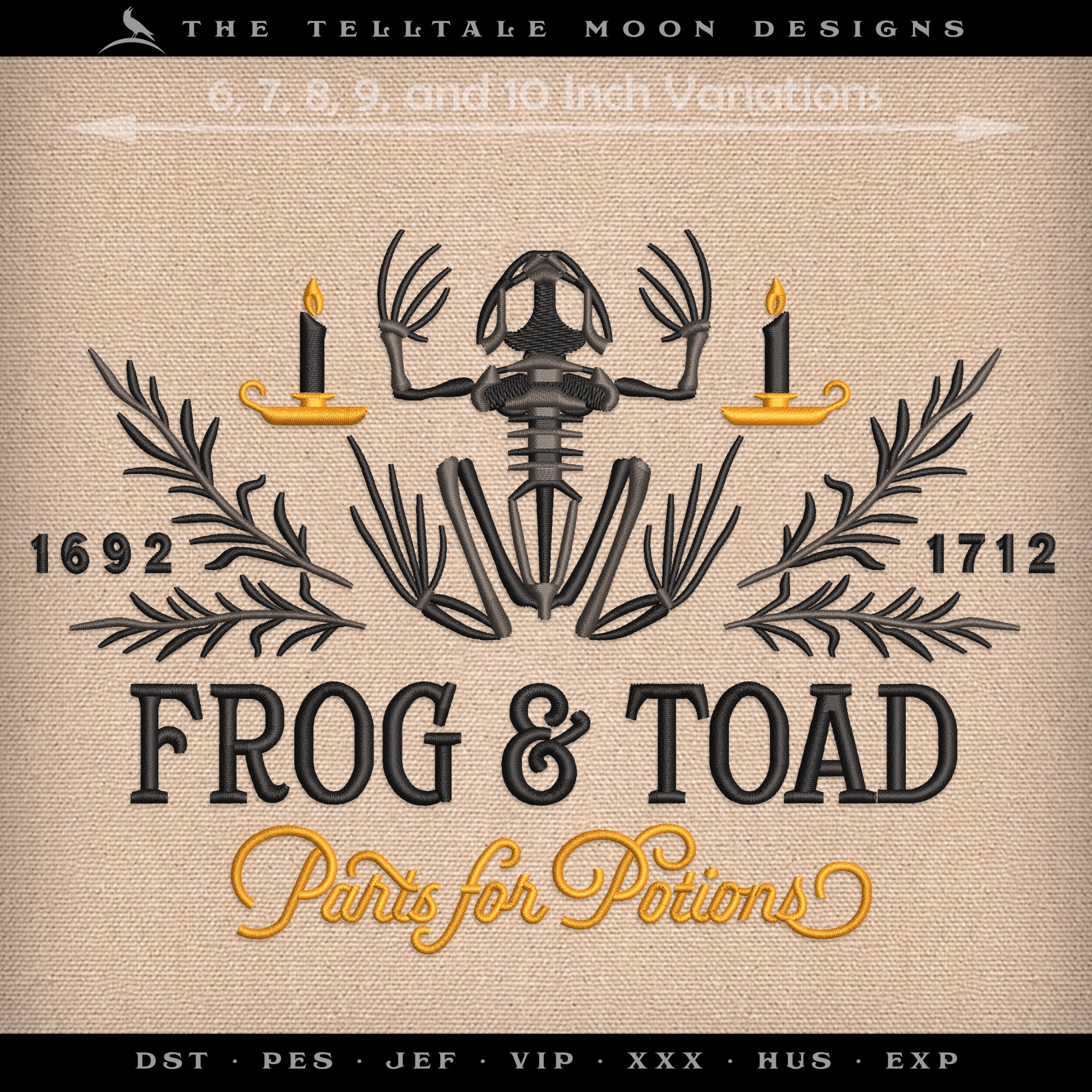 Embroidery Files: Frog & Toad Parts for Potions (Several Variations Between 6 and 10 Inches)