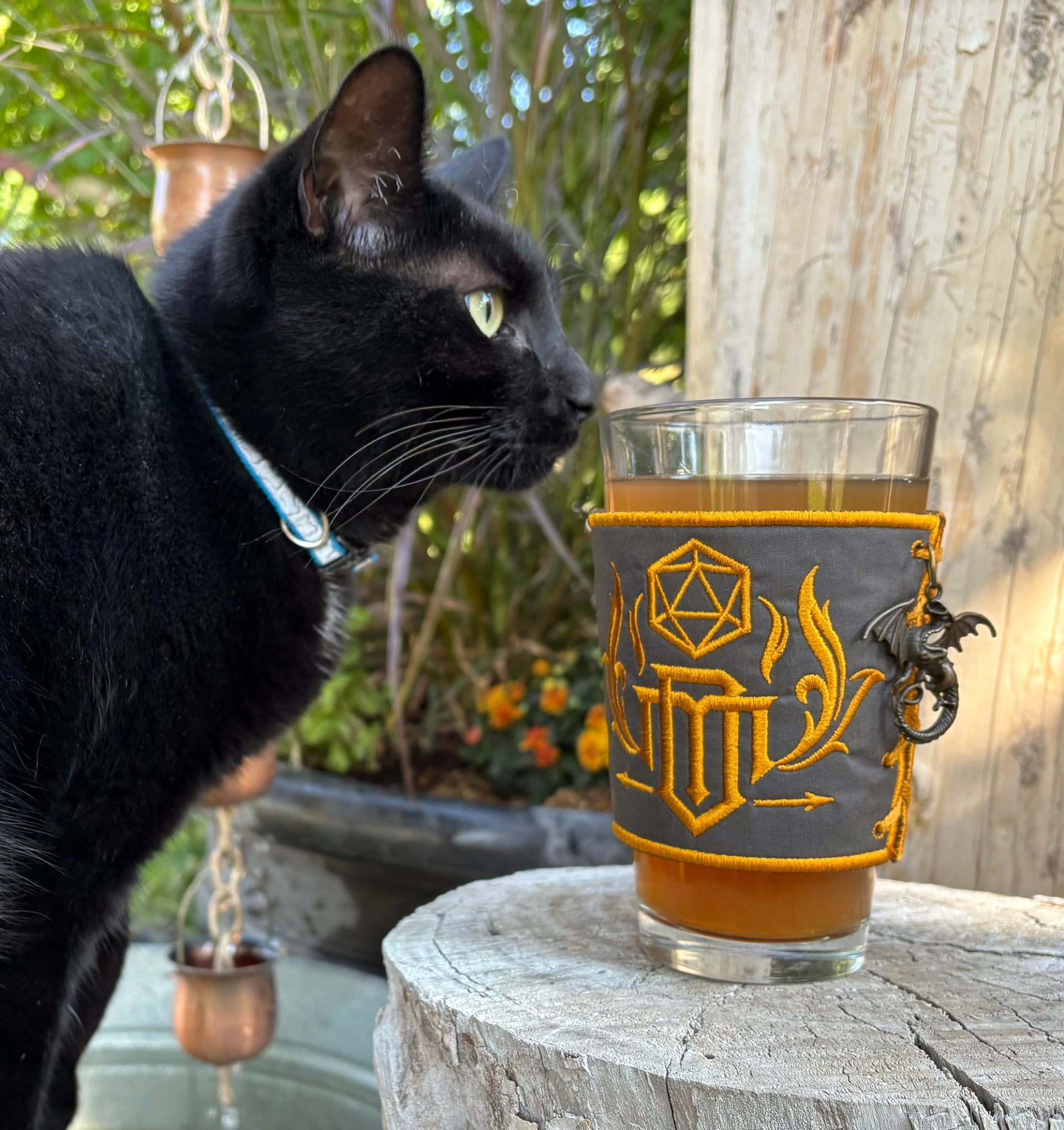 Embroidery: Game Master Drink Sleeve (with both GM and DM Monograms)