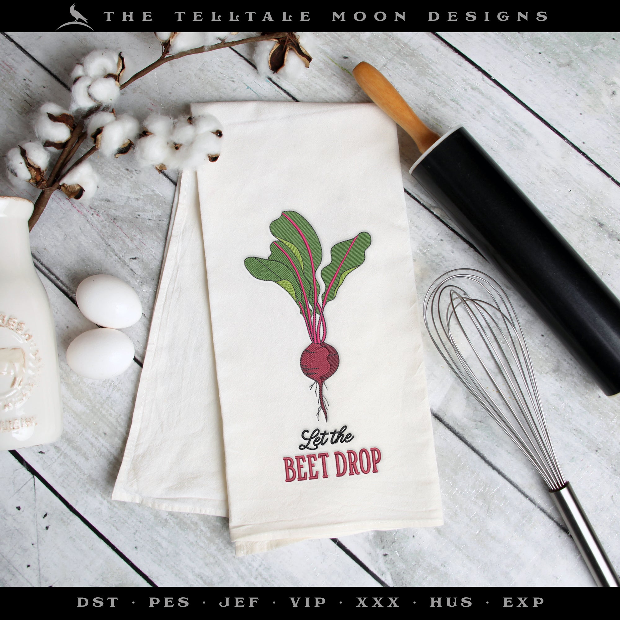 Embroidery: Set of 2 Beet Puns - Three Sizes Each 5 to 8 Inches Tall