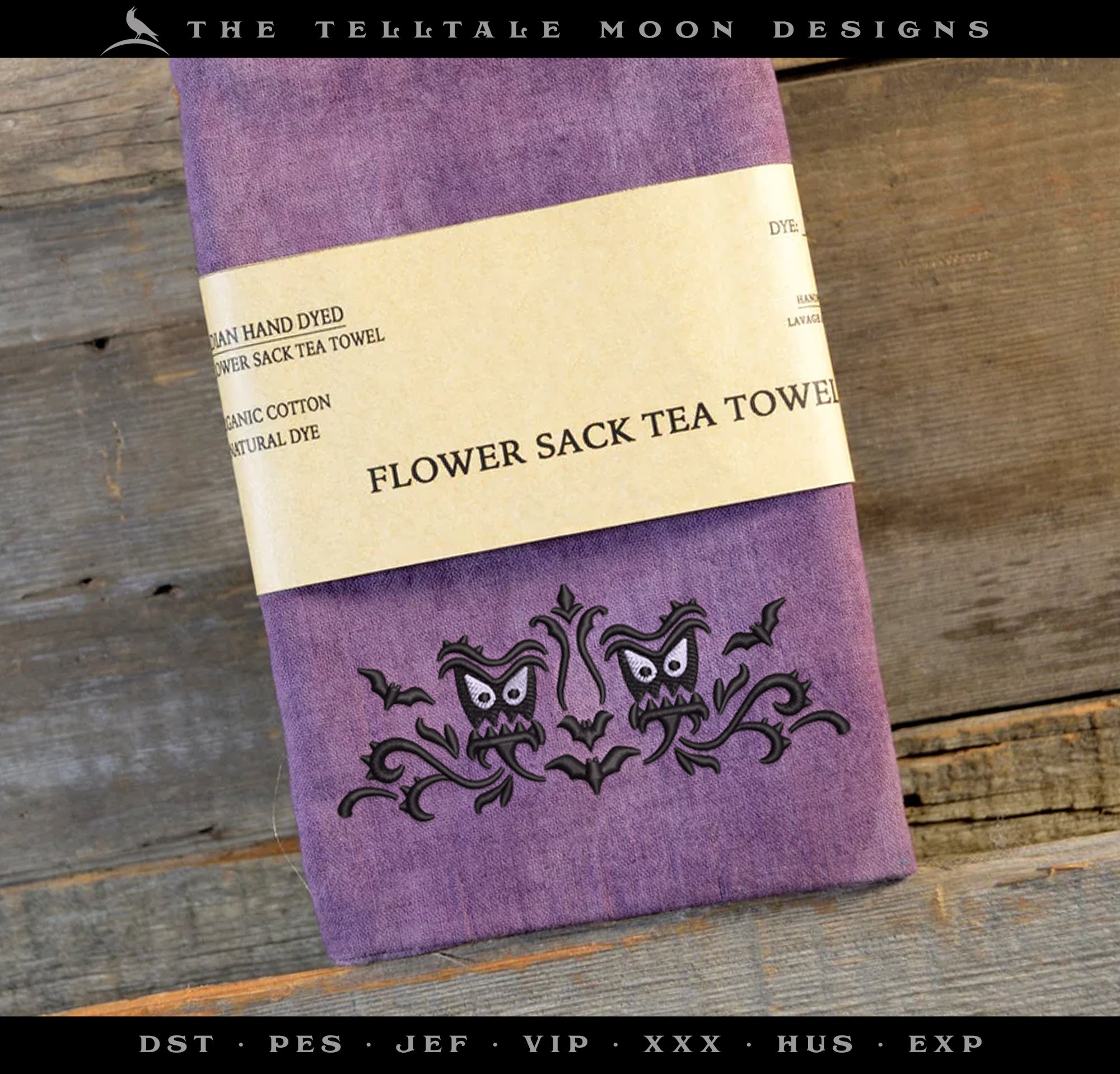 Embroidery Set of 2: Gothic Damask Inspired by Haunted Mansion (Two Versions, Three Sizes Each, Two Thread Colors)