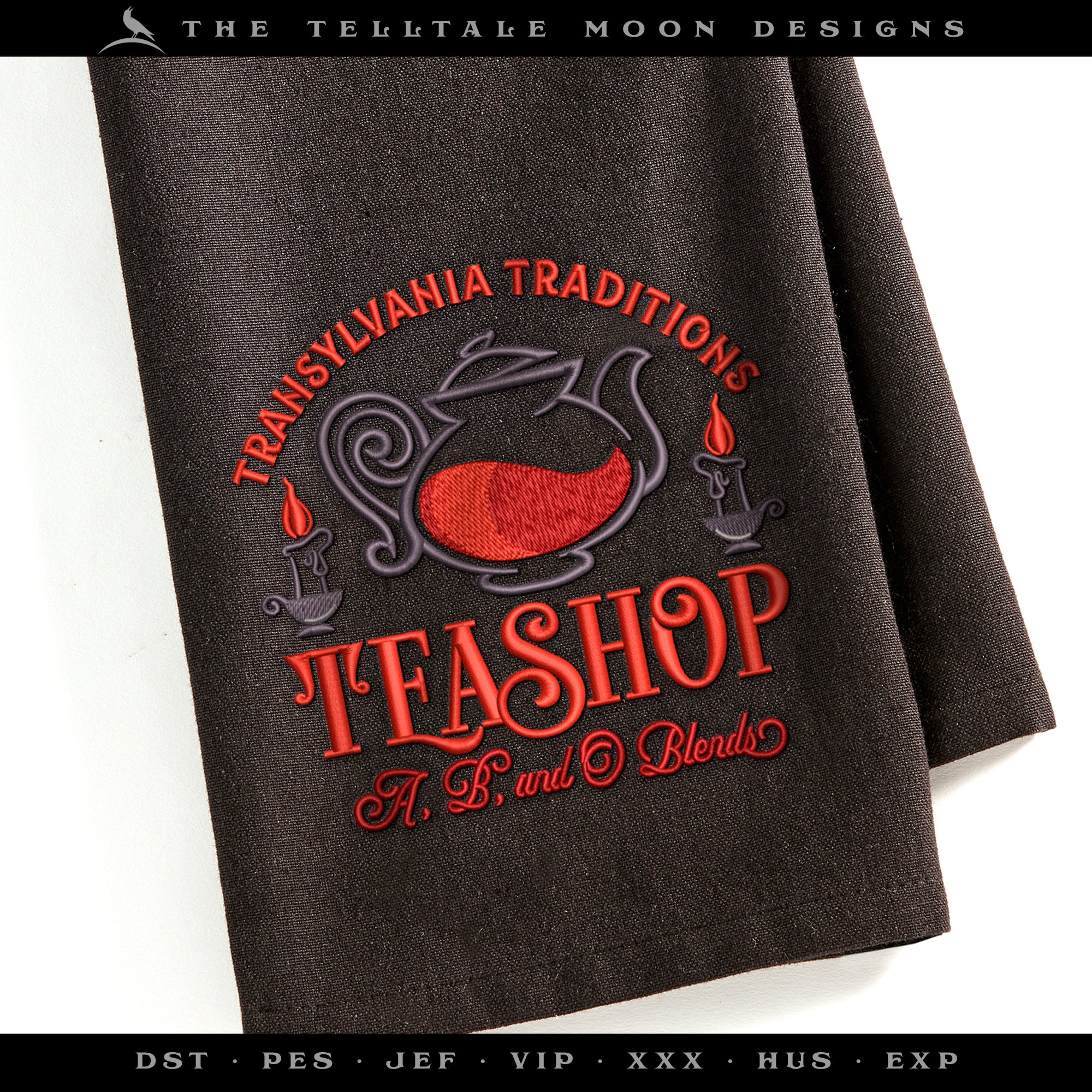 Embroidery: Transylvania Teashop (Four Sizes Between 4 and 7 Inches)