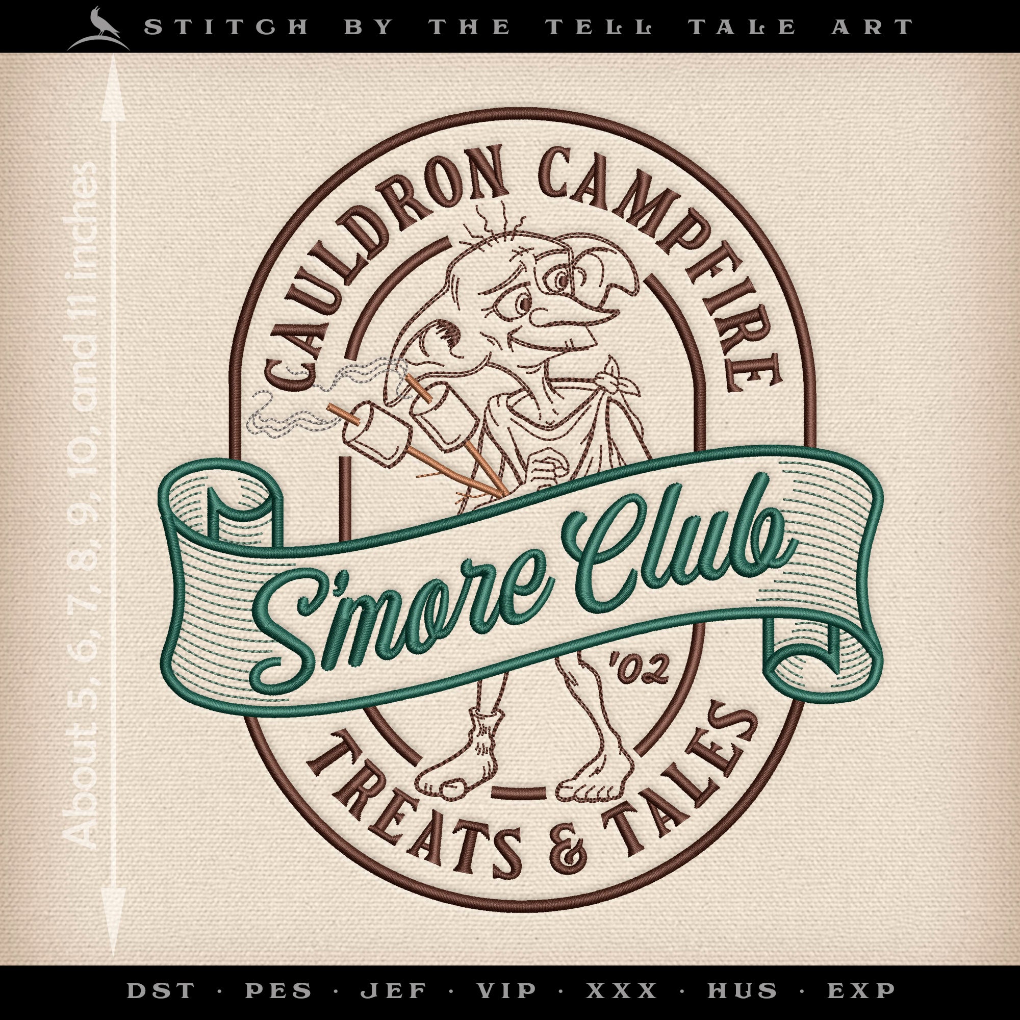 Cauldron Campfire S’more Club – Wizard Camp Badge – Two Layout Versions