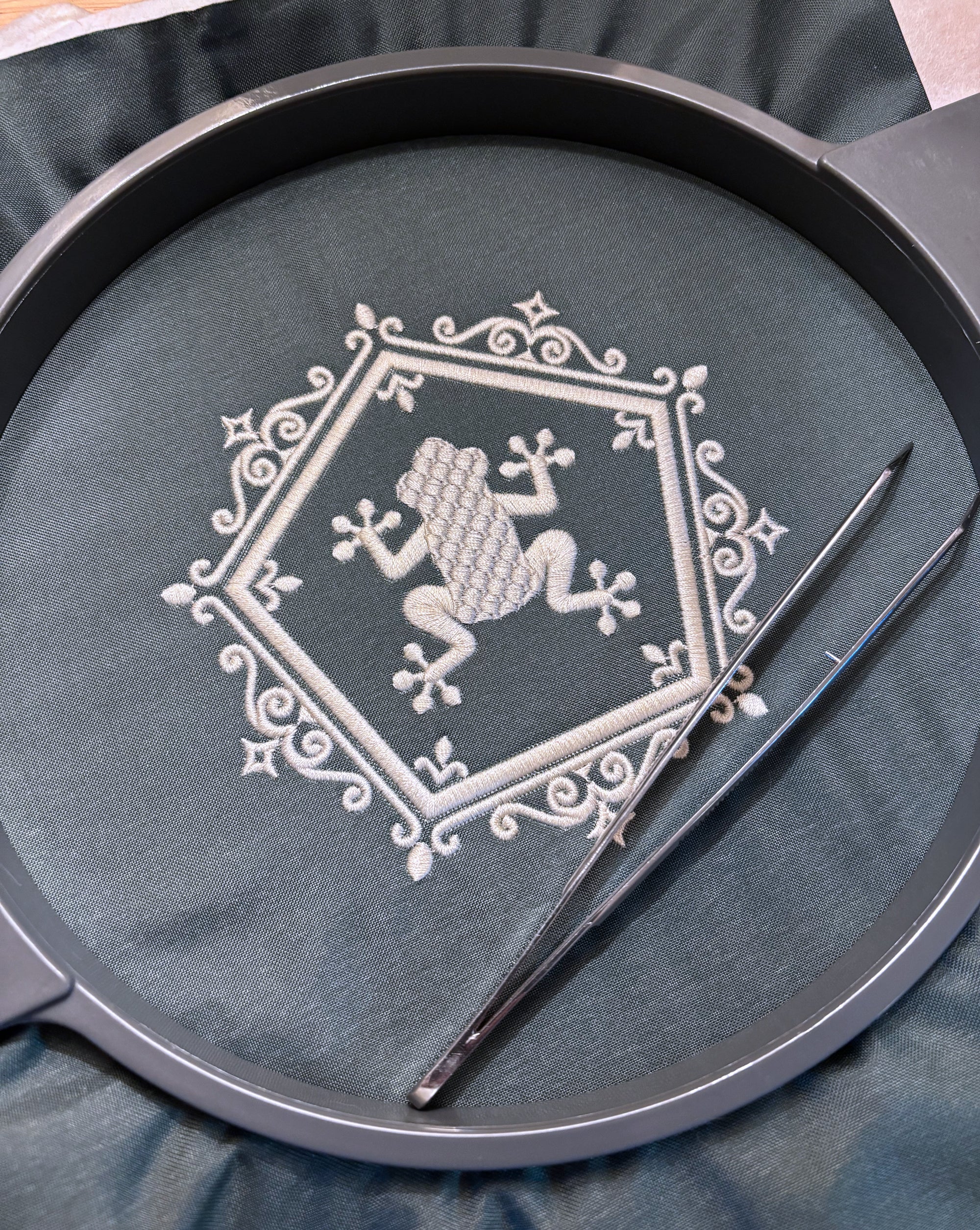 Embroidery Files: Magical Candy Frog Theme - Four sizes between 3.5 and 6 Inches Square