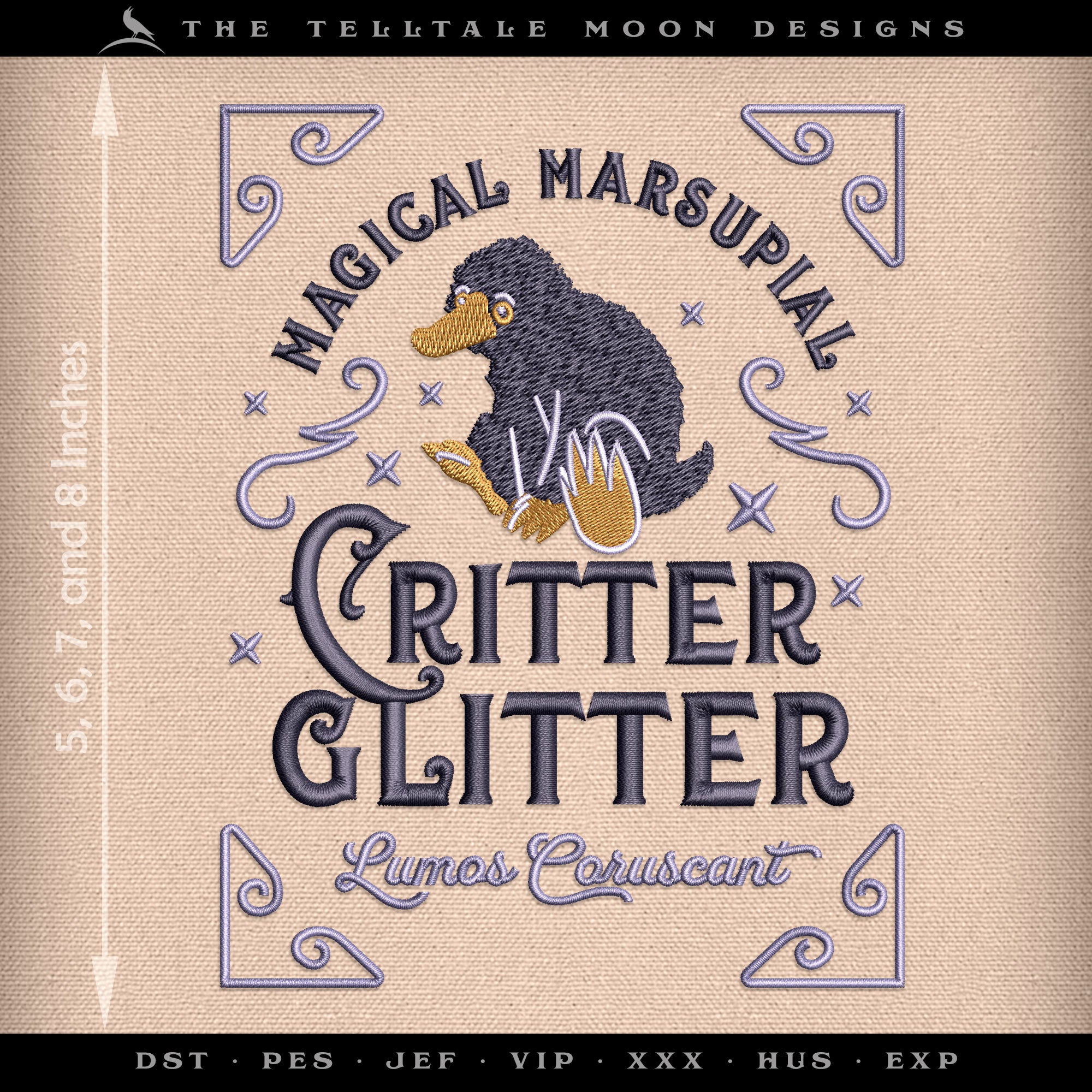 Embroidery: Magical Beast "Critter Glitter" Design Set - 5, 6, 7, and 8 Inches