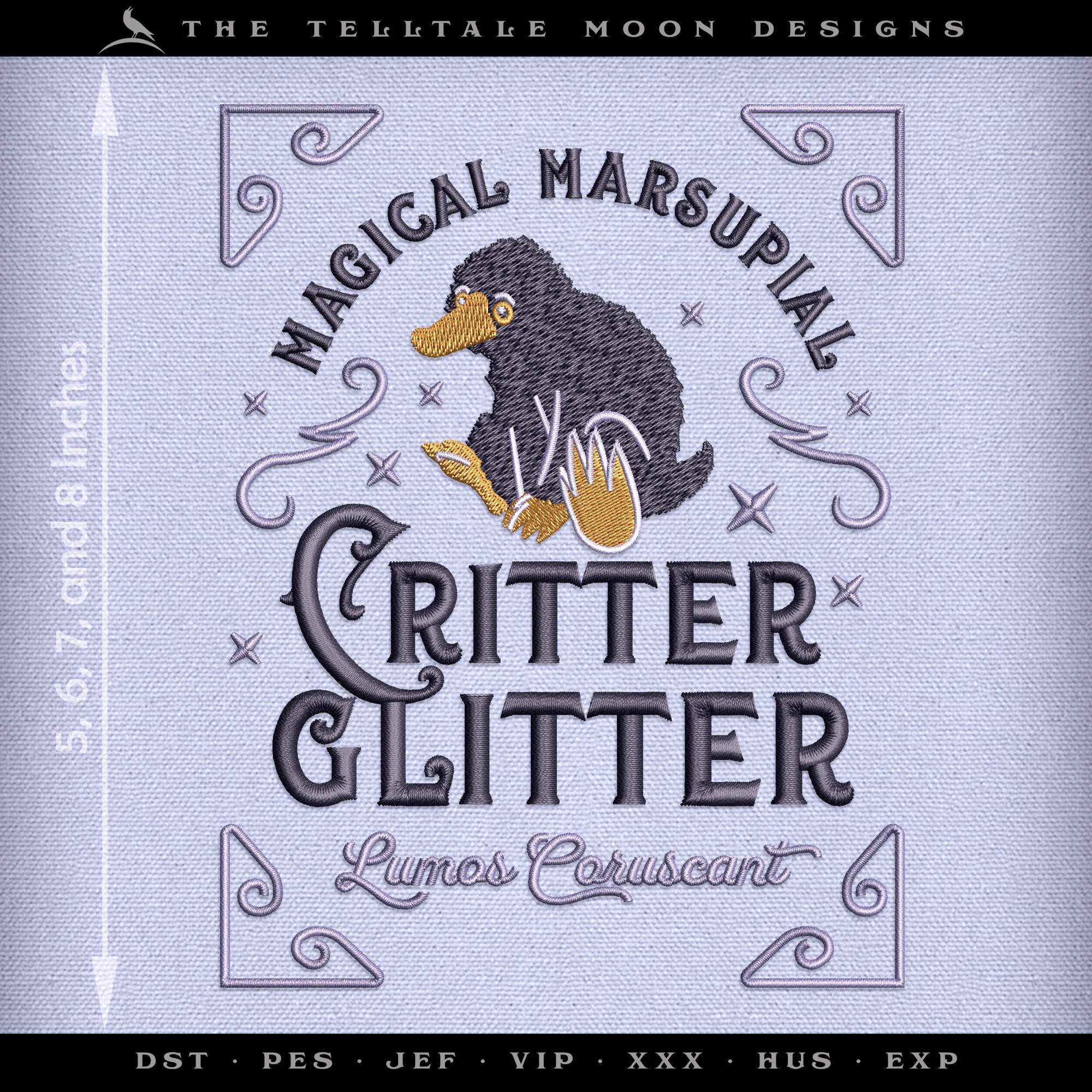Embroidery: Magical Beast "Critter Glitter" Design Set - 5, 6, 7, and 8 Inches