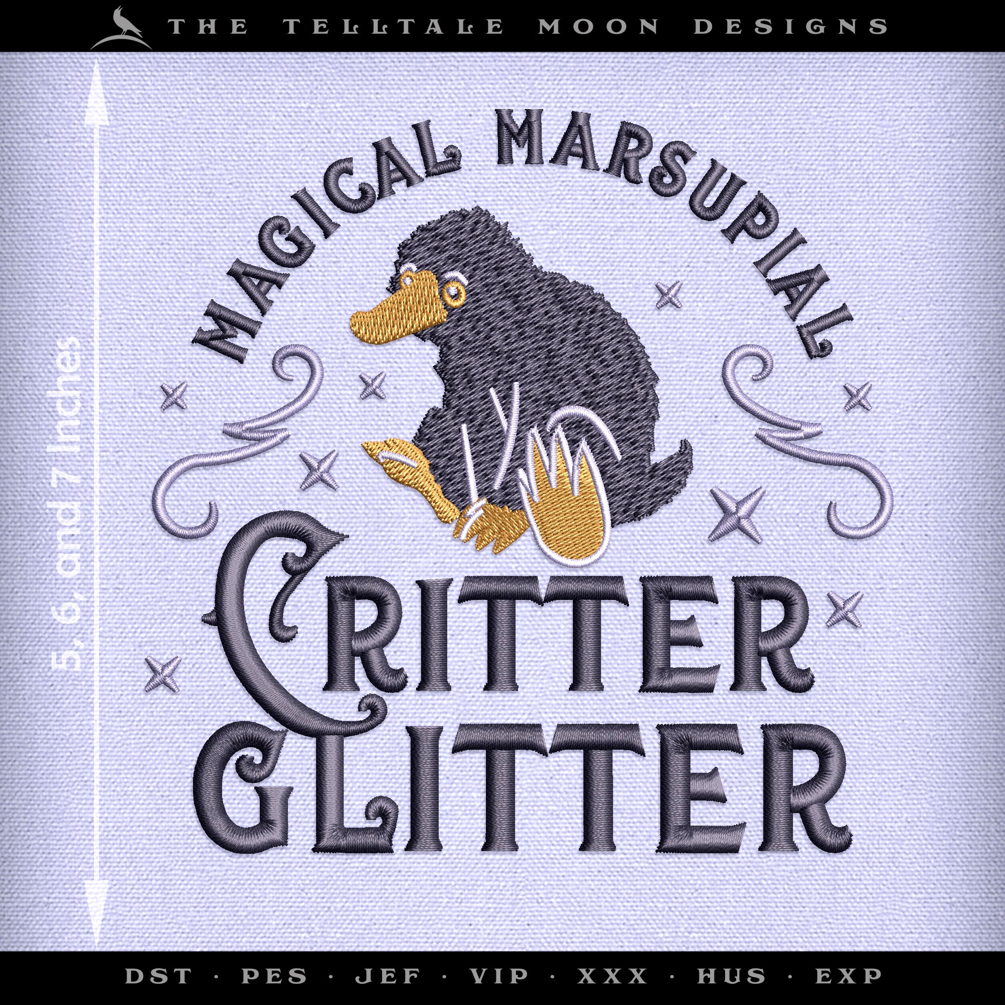 Embroidery: Magical Beast "Critter Glitter" Design Set - 5, 6, 7, and 8 Inches