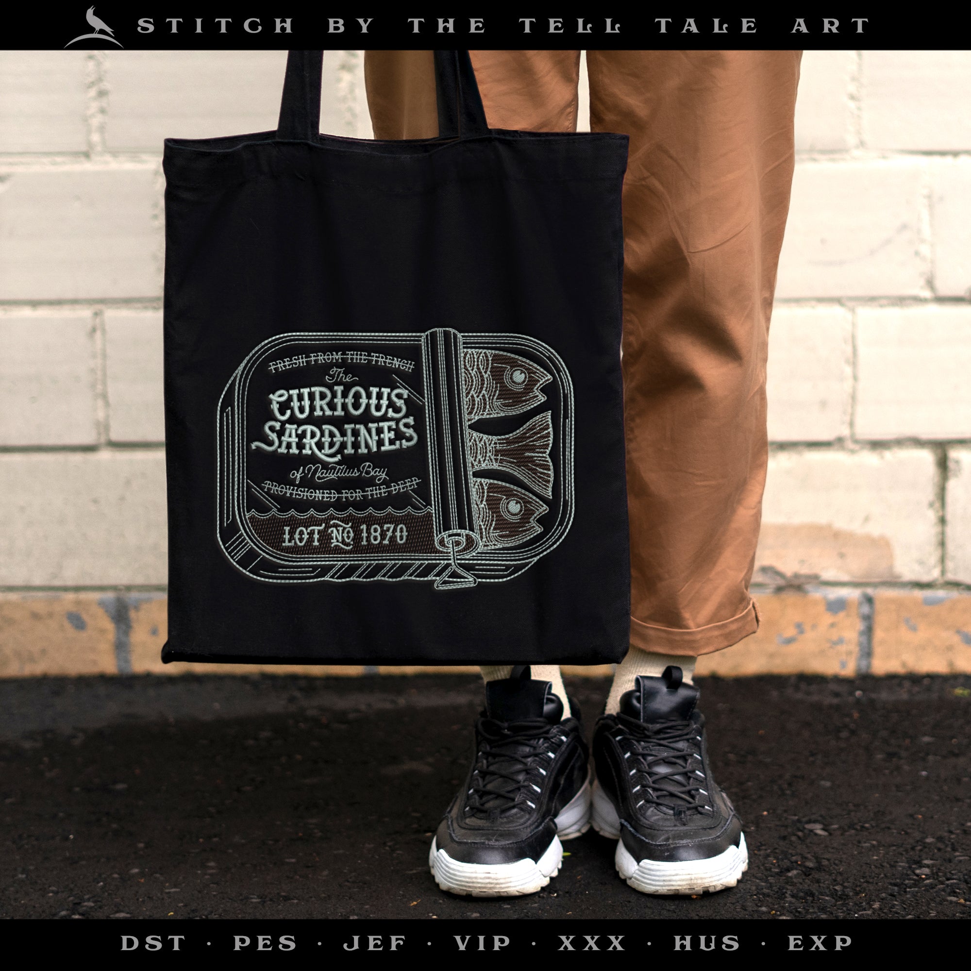 The Curious Sardines of Nautilus Bay – Seven Sizes 5 to 12 Inches – Vintage Engraving Style