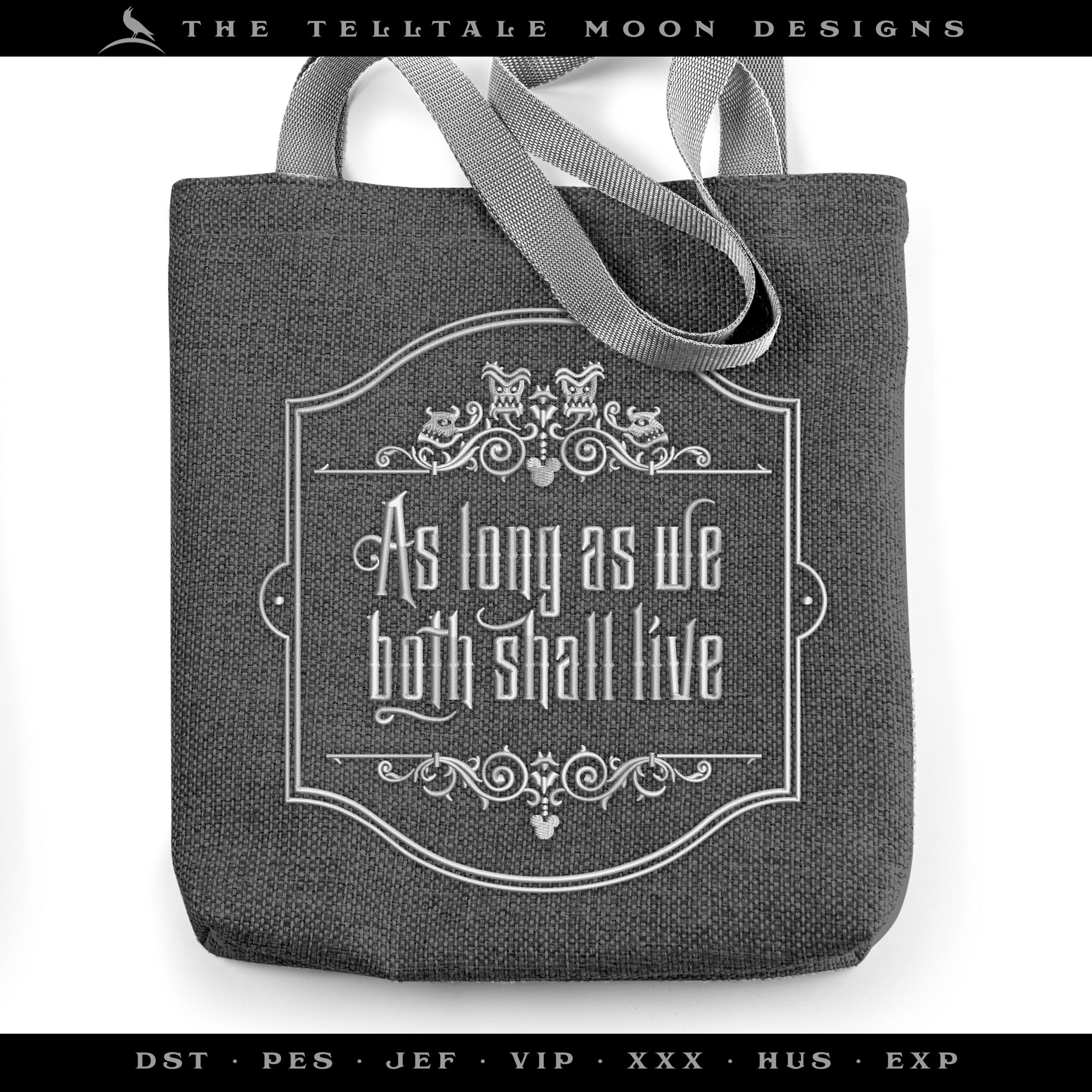 Embroidery: Set of Haunting Wedding Vow Art Inspired by Haunted Mansion - Seven Sizes 5 to 11 Inches