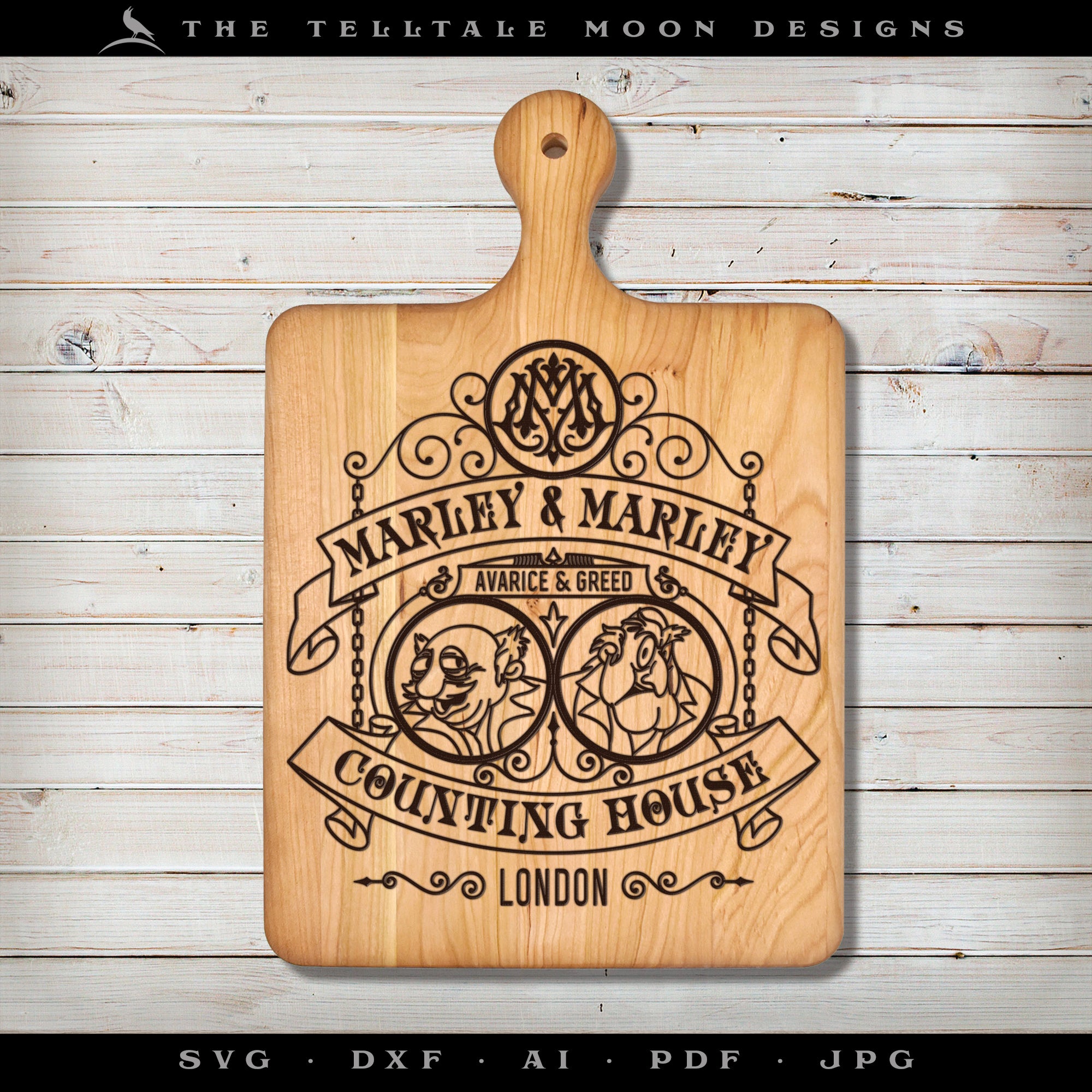 Embroidery: "Marley and Marley Counting House" - Seven Sizes Between 5 and 12 Inches