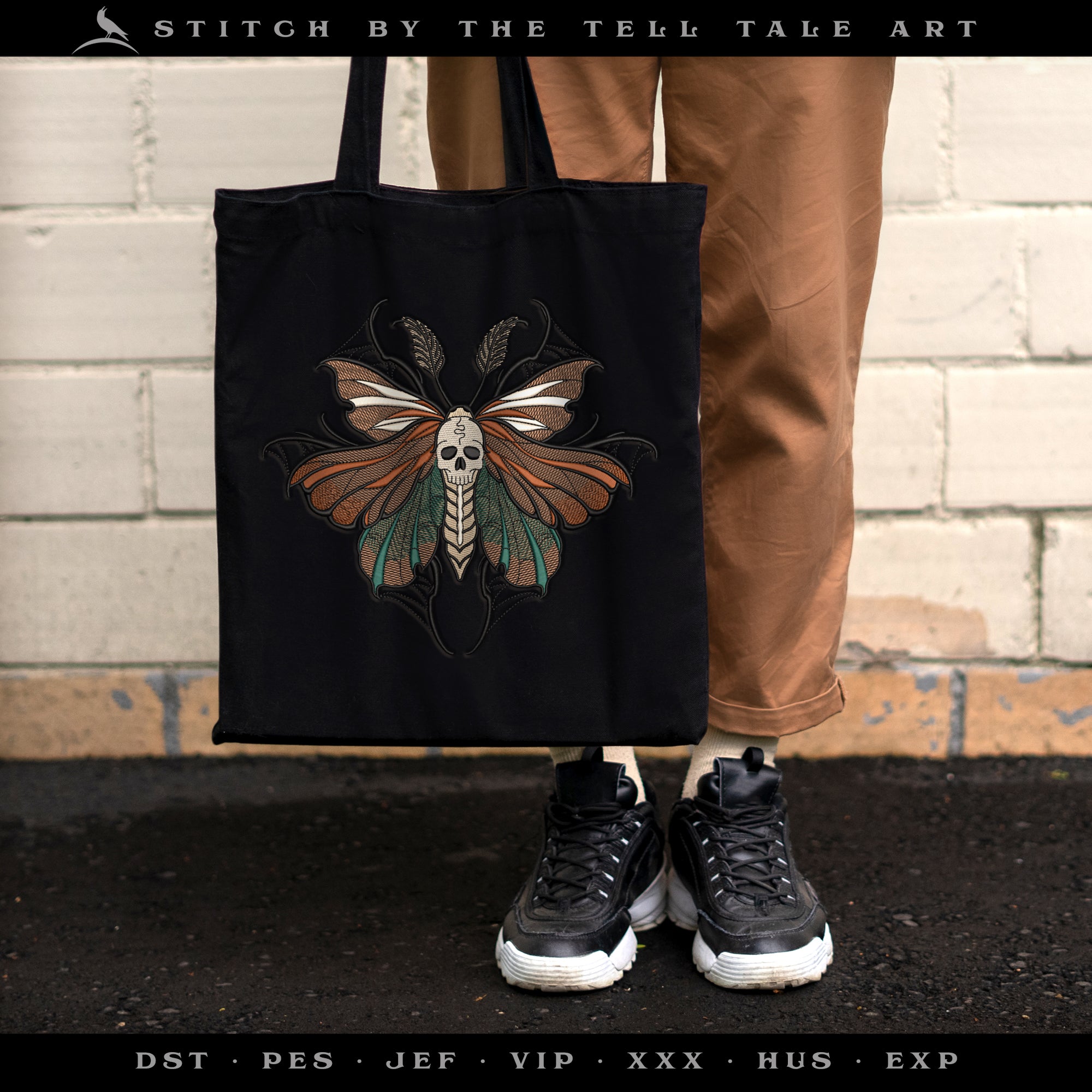 Angel of Death Moth – Gothic Tattoo Style – Six Sizes 4 to 9 Inches