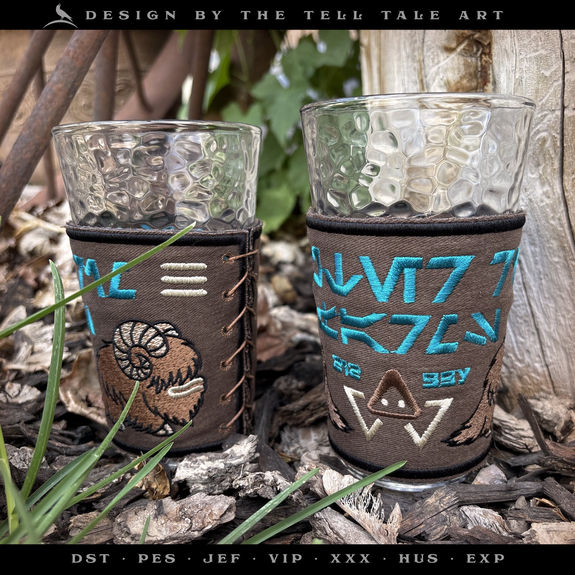 Drink Holder Pattern with "Outer Rim Farms" Galactic Design – Fits Pints & Disposable Coffee Cups