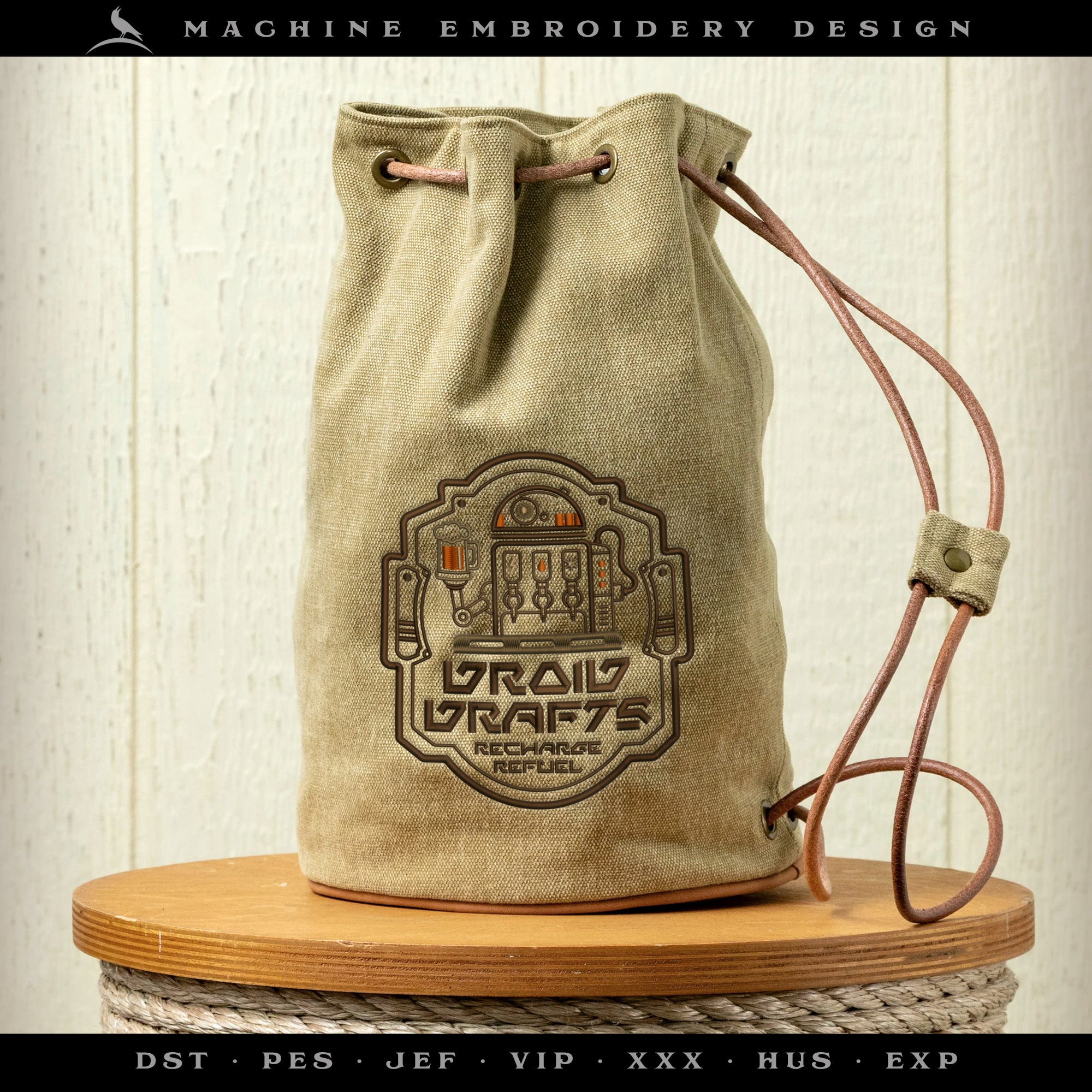 Droid Drafts Embroidery & SVG – Galactic Recharge and Refuel – Sizes 5.5 to 14 Inches Tall