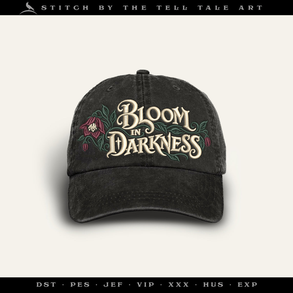 Bloom in Darkness – Gothic Botanical Design – Four Sizes 5 to 8 Inches