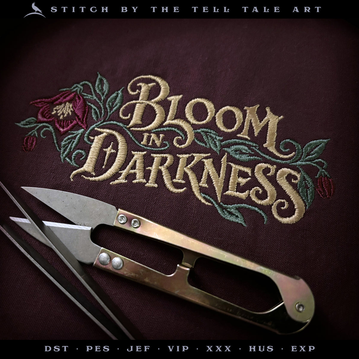 Bloom in Darkness – Gothic Botanical Design – Four Sizes 5 to 8 Inches