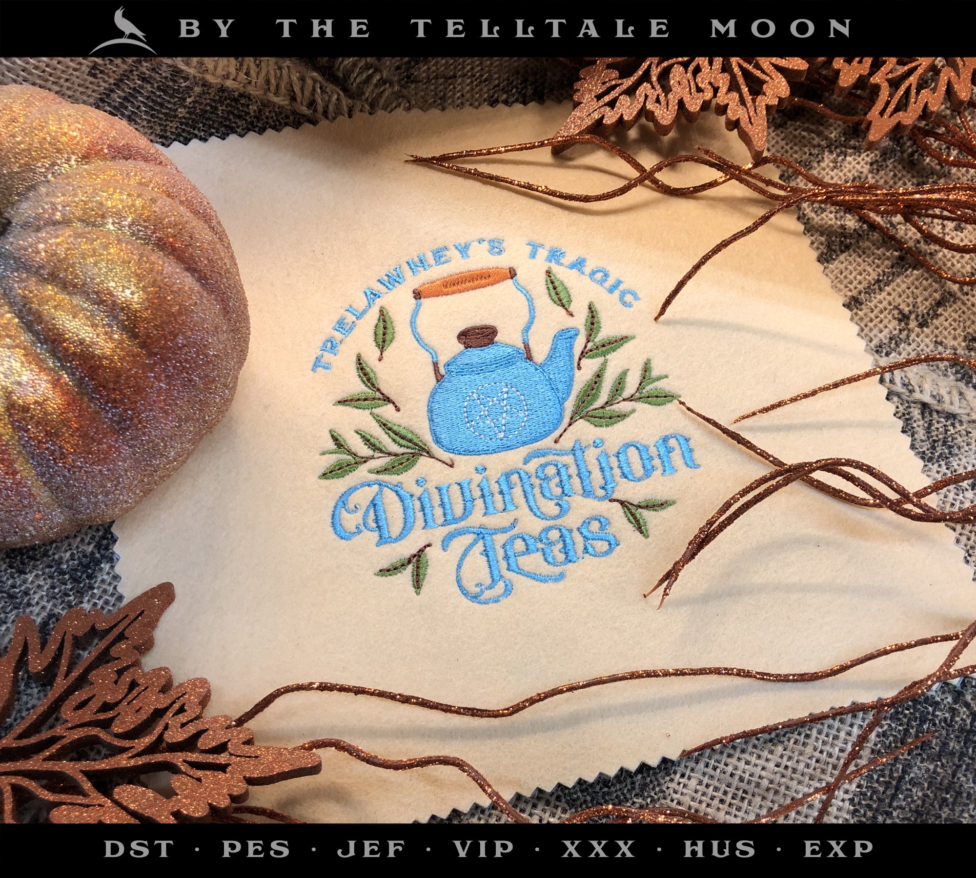 Embroidery Files: "Divination Teas" Drink Cozy Pattern