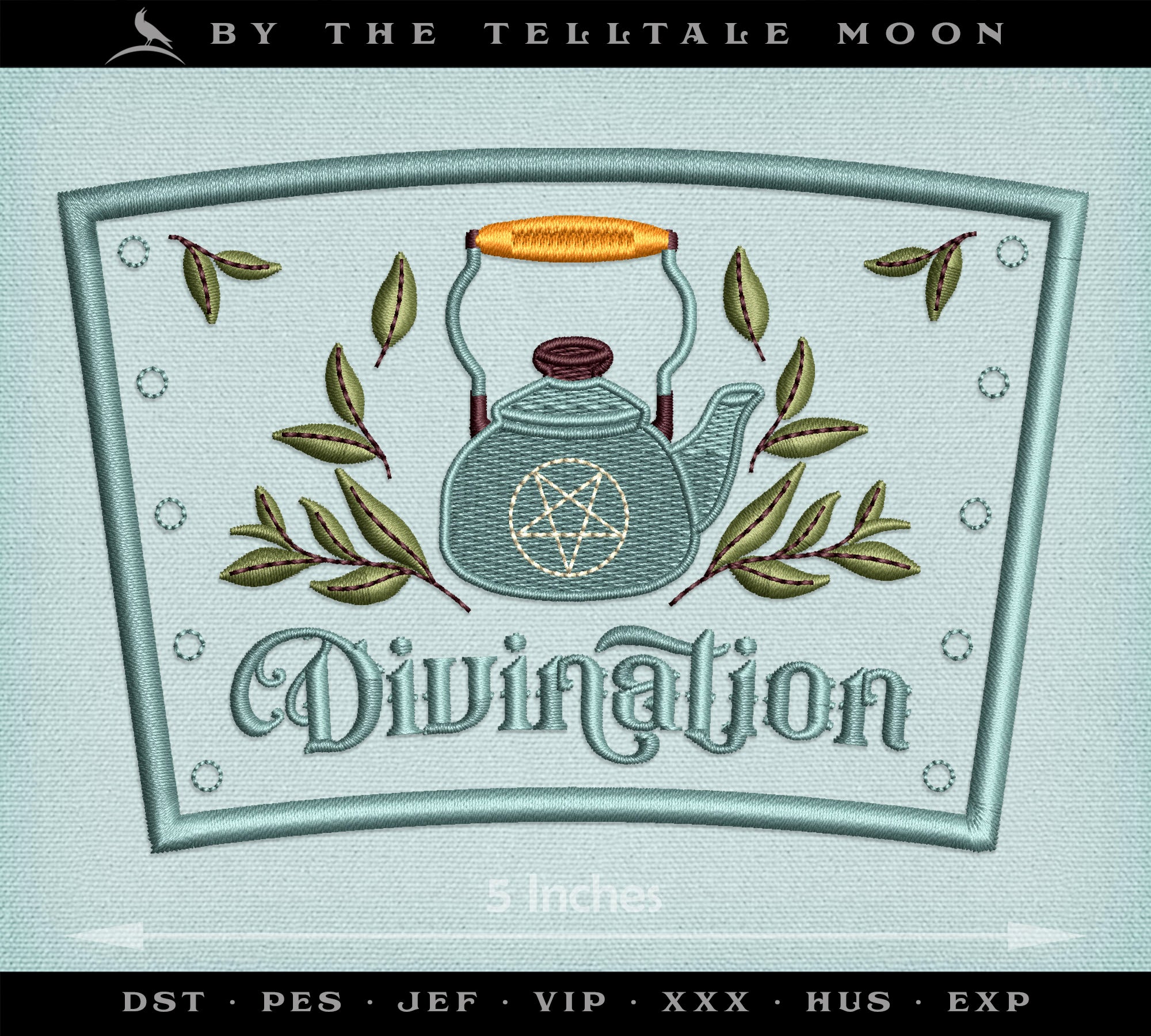 Embroidery Files: "Divination Teas" Drink Cozy Pattern