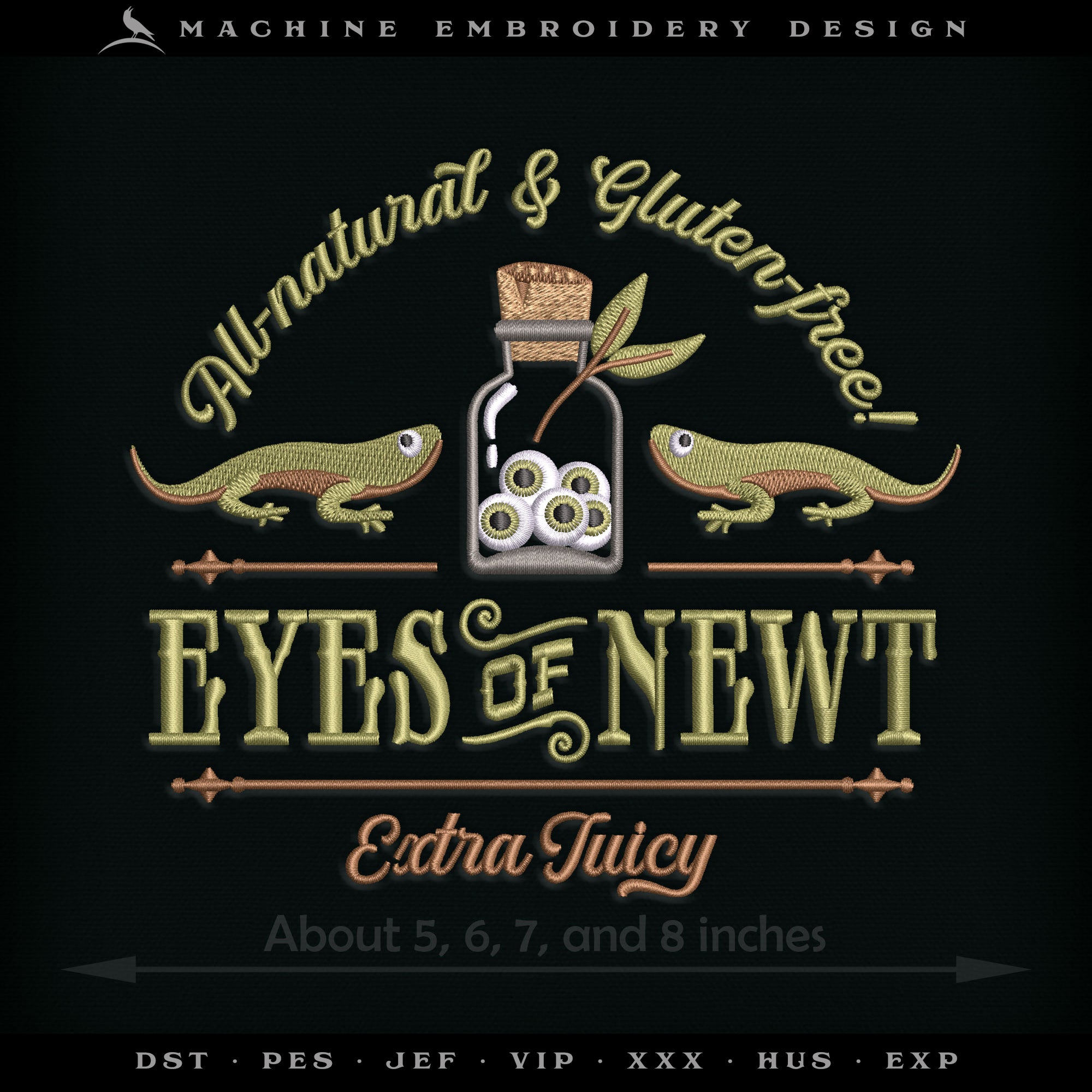 Old Timey "Eyes of Newt" Label Design - Four Sizes 5 to 8 Inches Wide