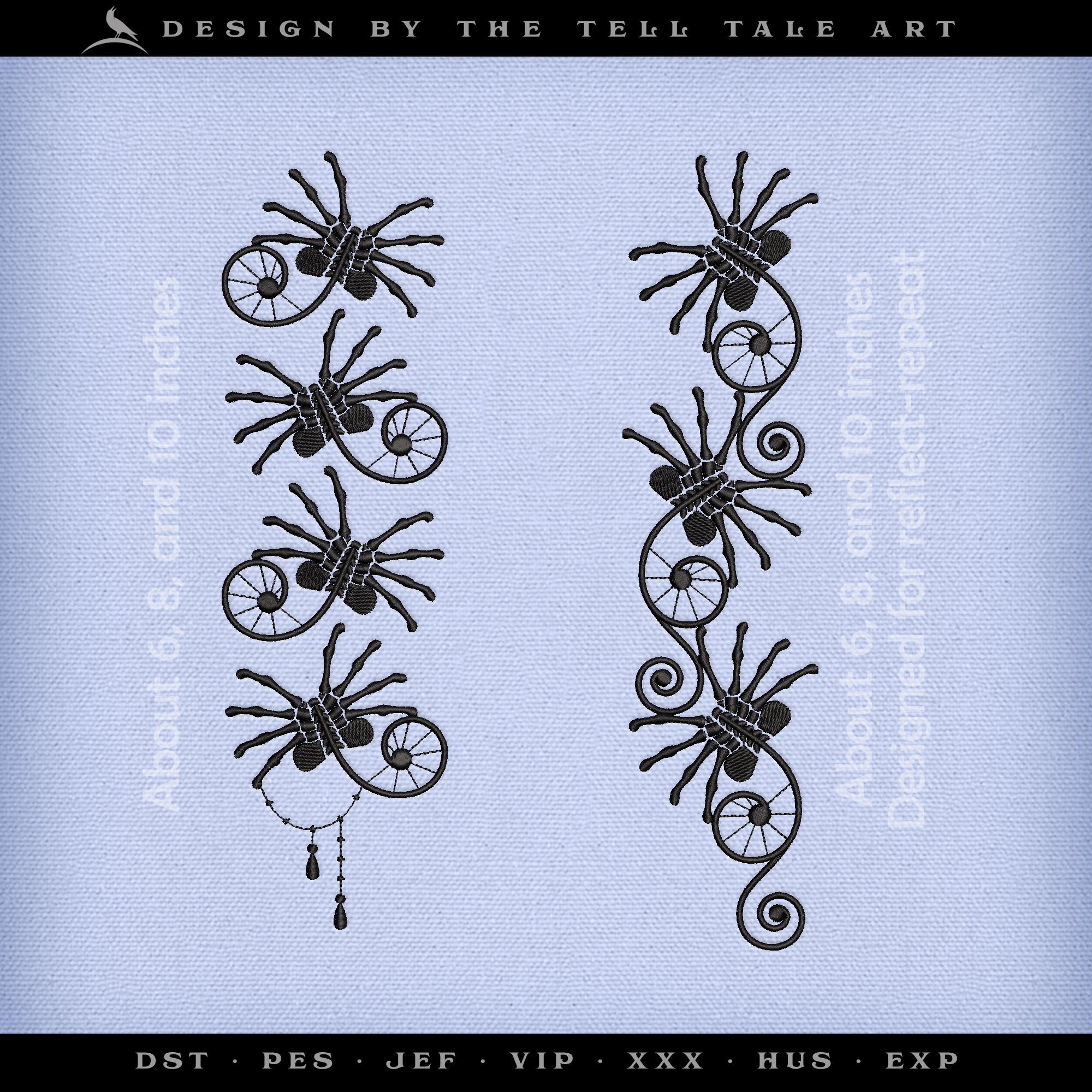 Face-hugger Lace Trim Embroidery Set – Sci-Fi Gothic Trim Designs – 2 to 12 Inches