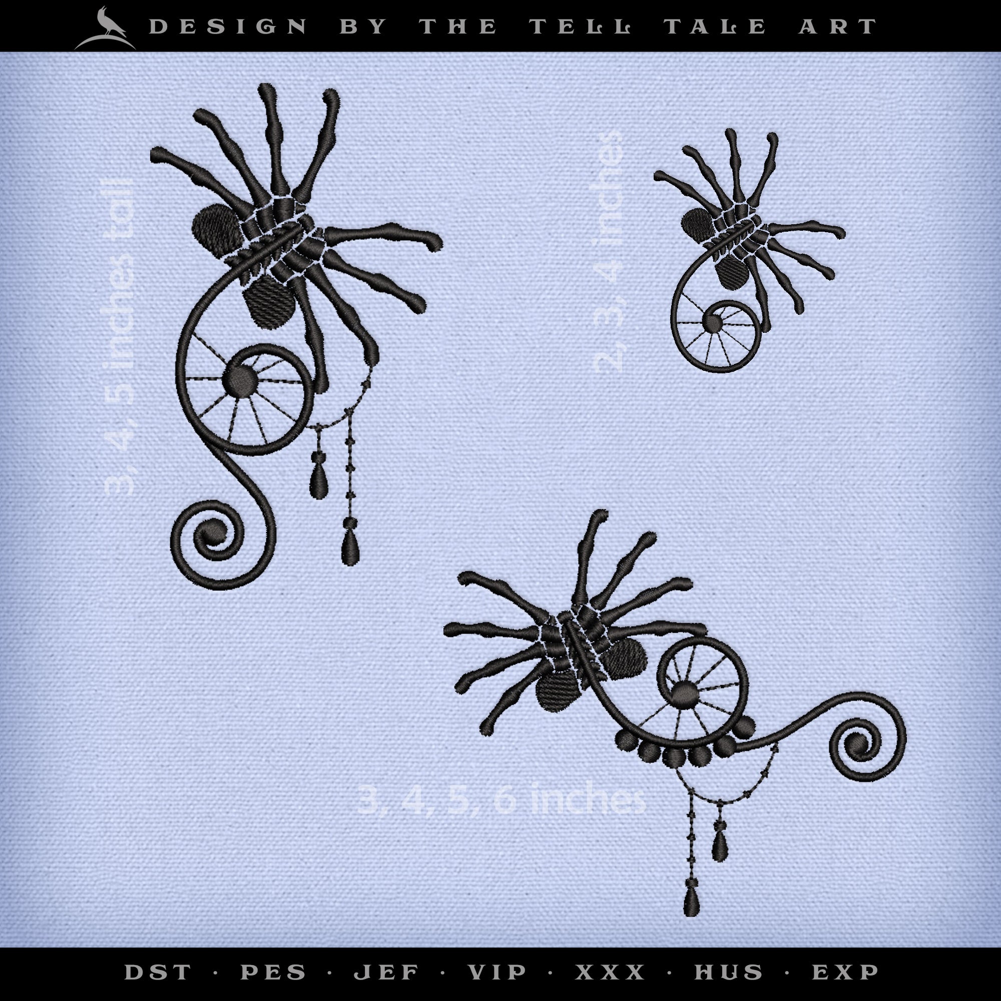 Face-hugger Lace Trim Embroidery Set – Sci-Fi Gothic Trim Designs – 2 to 12 Inches