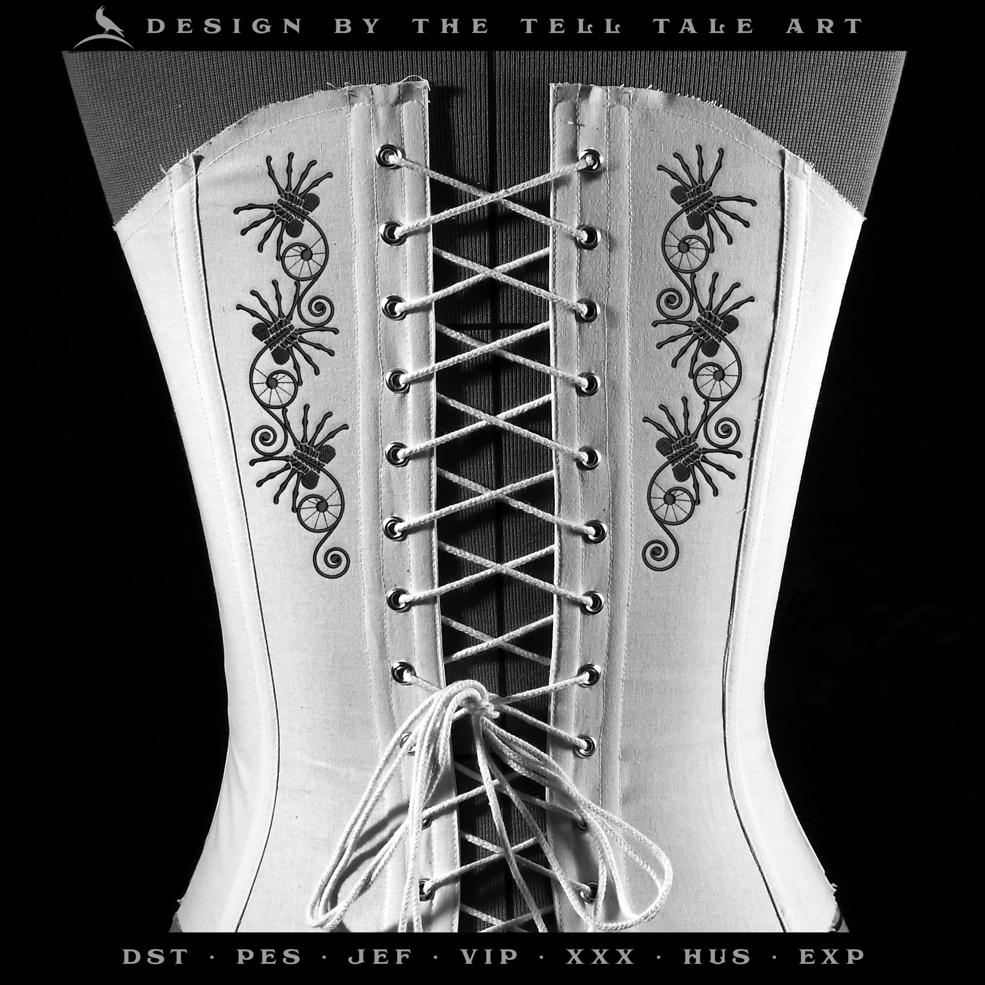 Face-hugger Lace Trim Embroidery Set – Sci-Fi Gothic Trim Designs – 2 to 12 Inches