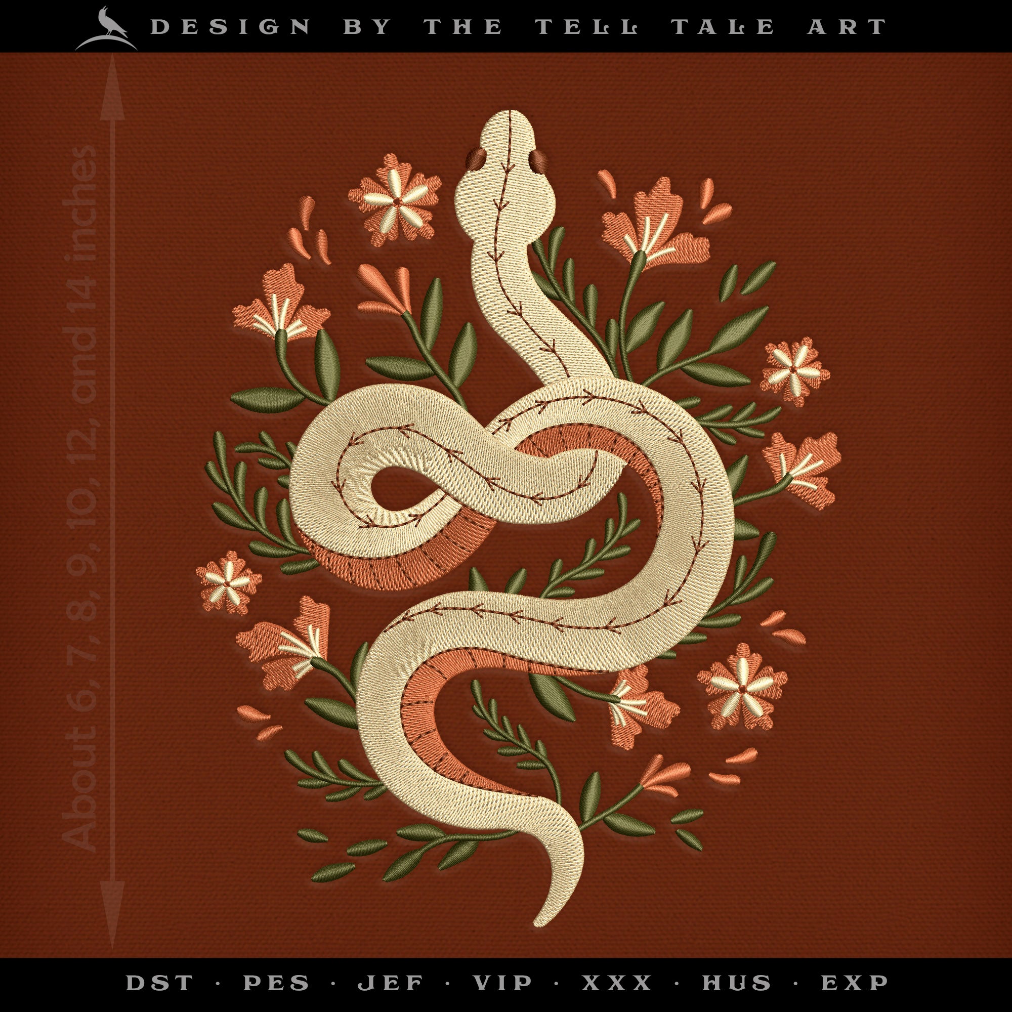 Floral Desert Snake – Eight Sizes 6 to 14 Inches