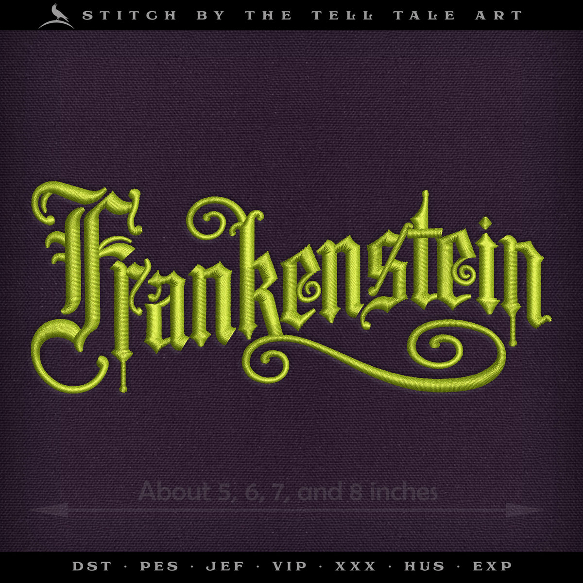 Frankenstein – Vintage Blackletter Typography – Four Sizes 5 to 8 Inches