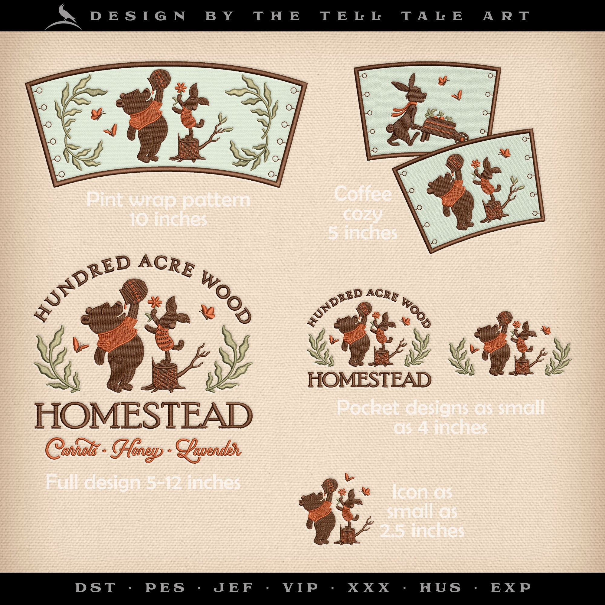 Hundred Acre Wood Homestead SET – Multiple Versions, Plus Pint Wrap & Coffee Cozies