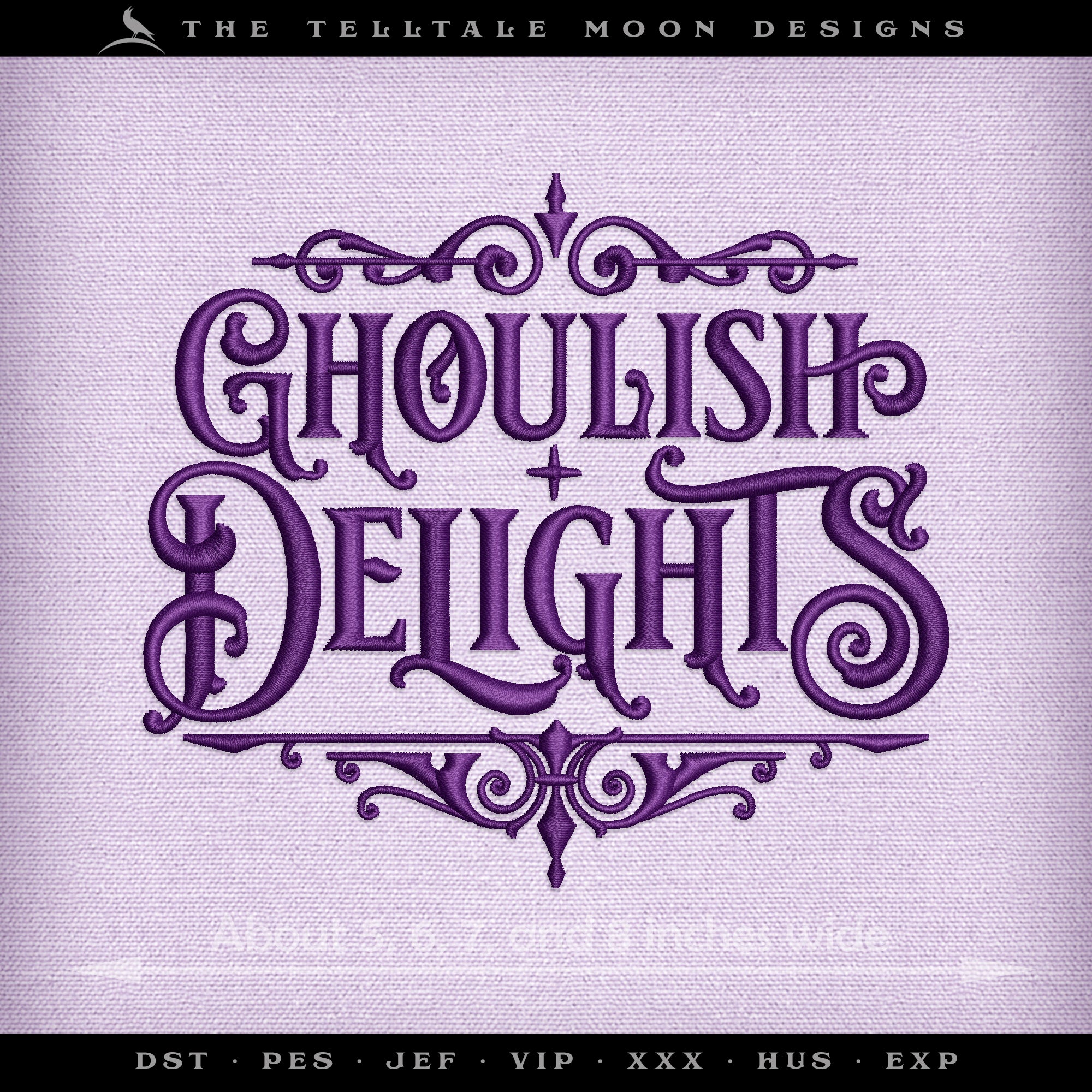 Embroidery: "Ghoulish Delights" Set of Typography Inspired by Haunted Mansion