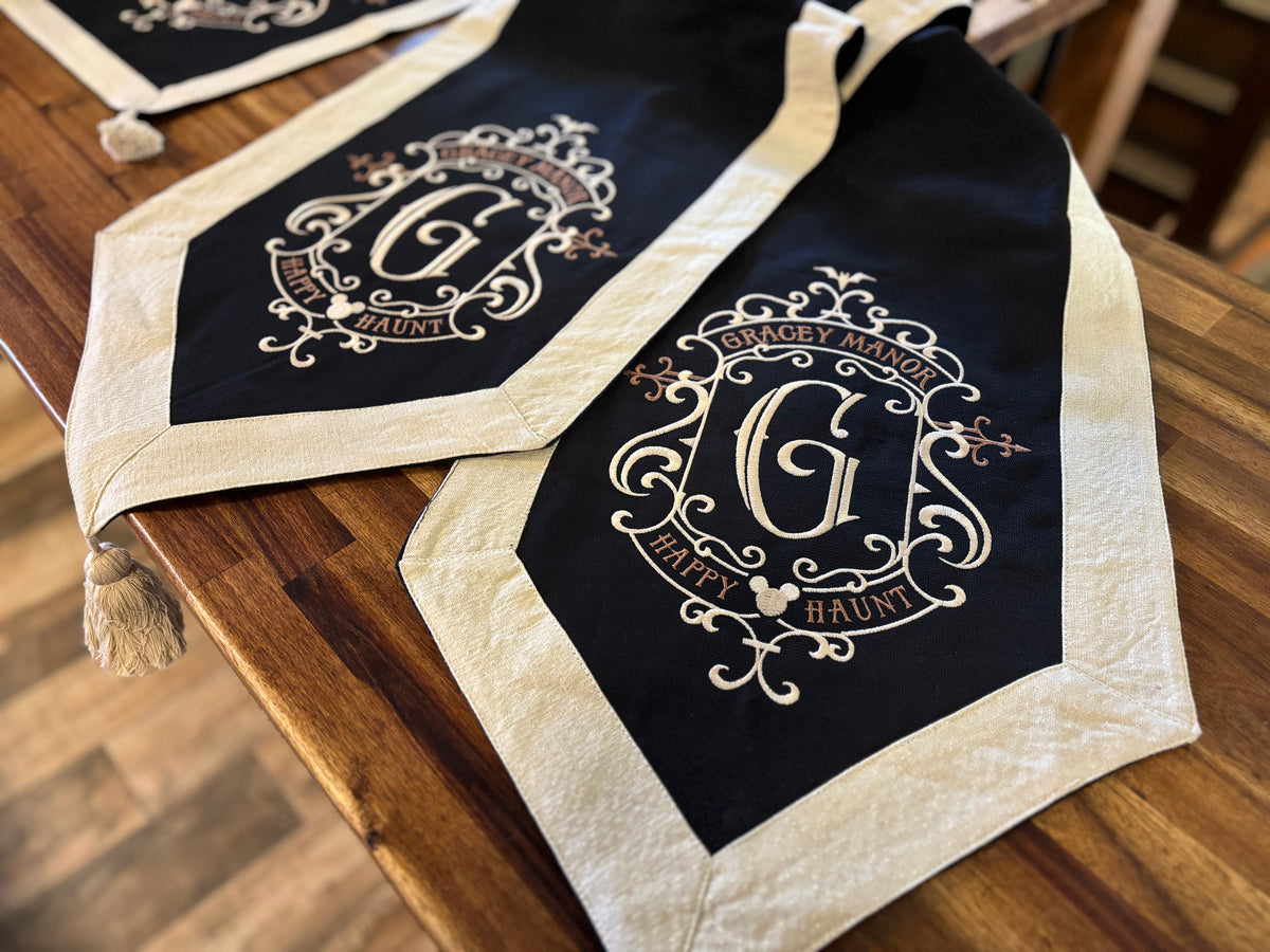 Embroidery: Gothic Gracey Mansion Monogram - Five Sizes 6.5 to 12.5 Inches