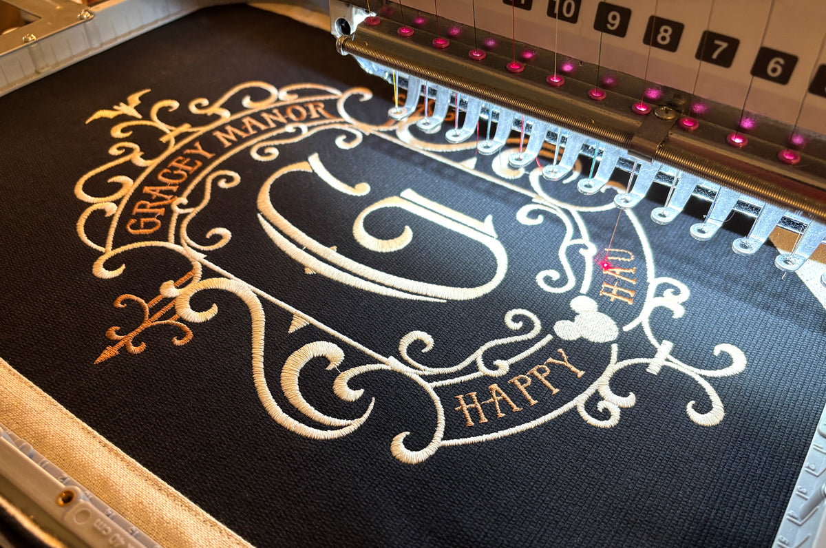 Embroidery: Gothic Gracey Mansion Monogram - Five Sizes 6.5 to 12.5 Inches