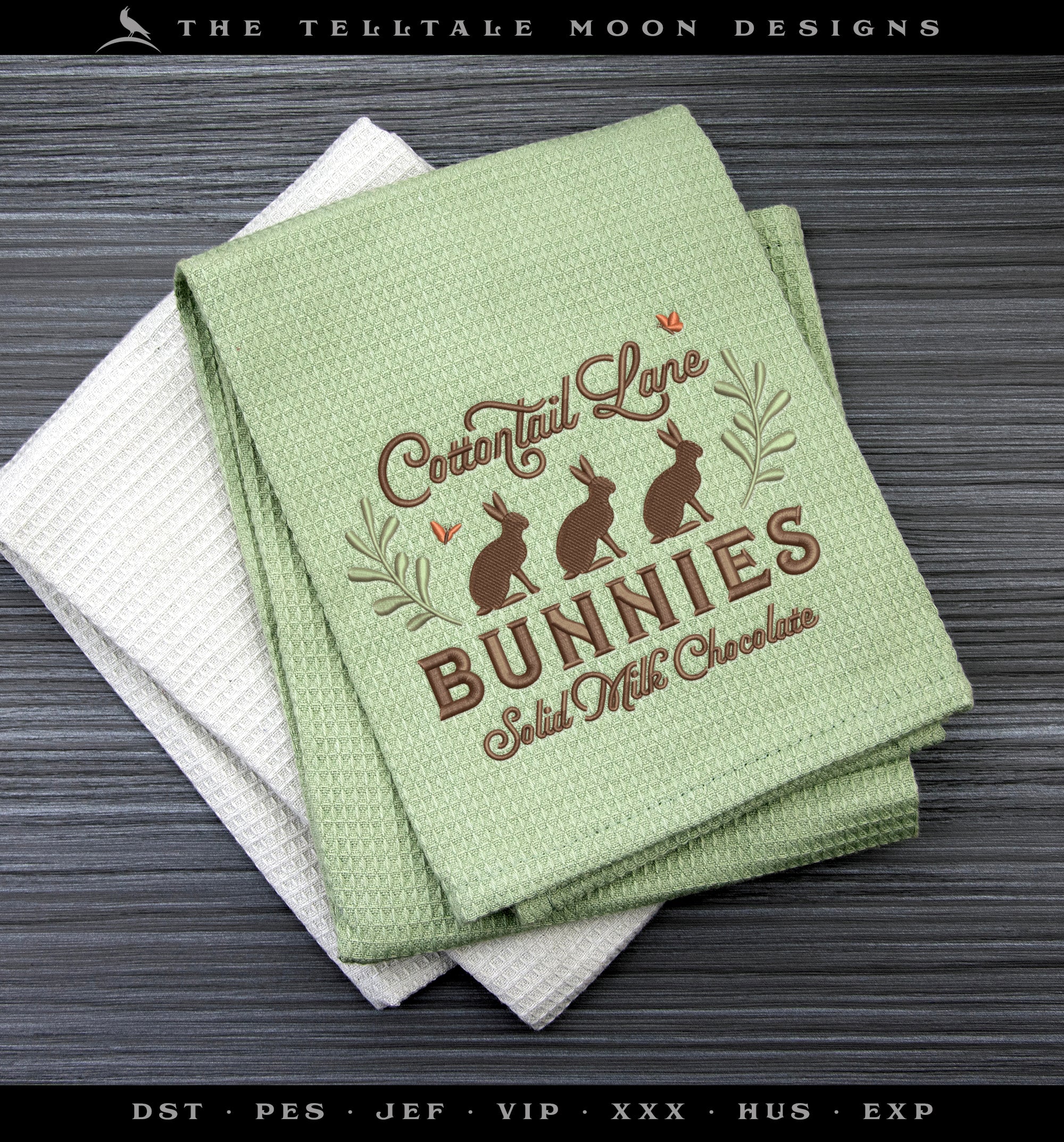 Embroidery: "Cottontail Lane Bunnies" Spring Fun - 6.5 and 7.5 Inches Wide