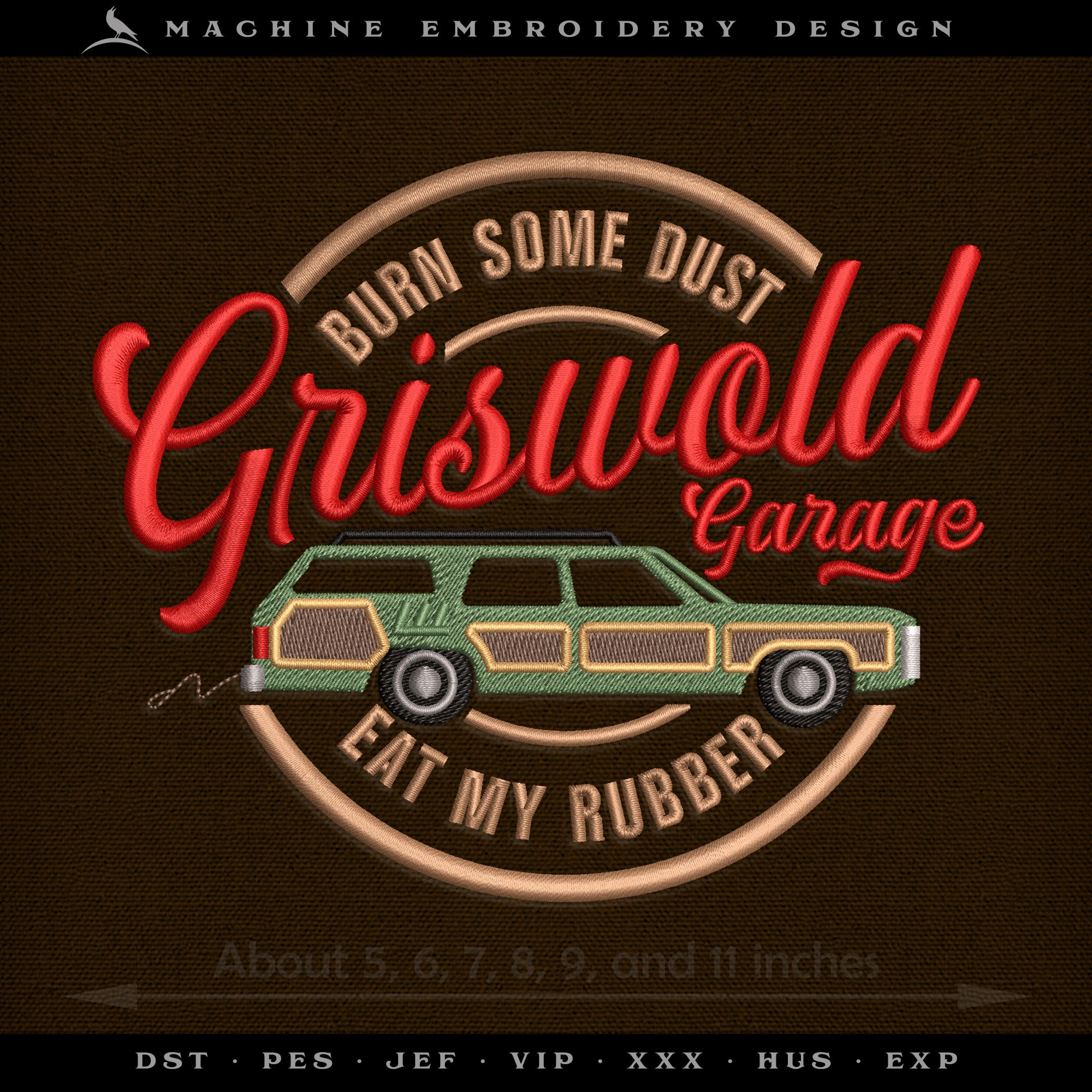 Griswold’s Garage – Six Sizes 5 to 11 Inches – Retro Station Wagon Service Logo