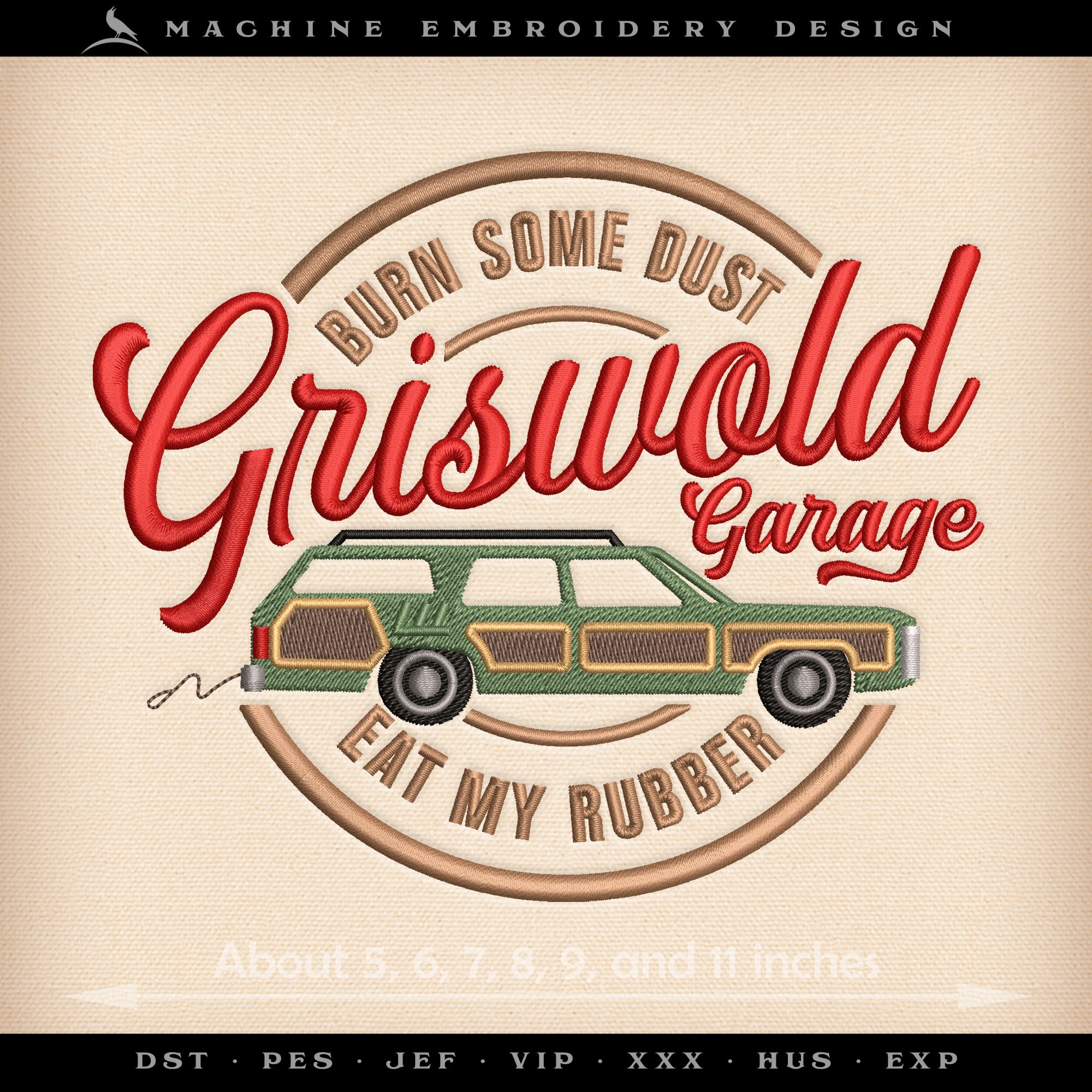 Griswold’s Garage – Six Sizes 5 to 11 Inches – Retro Station Wagon Service Logo