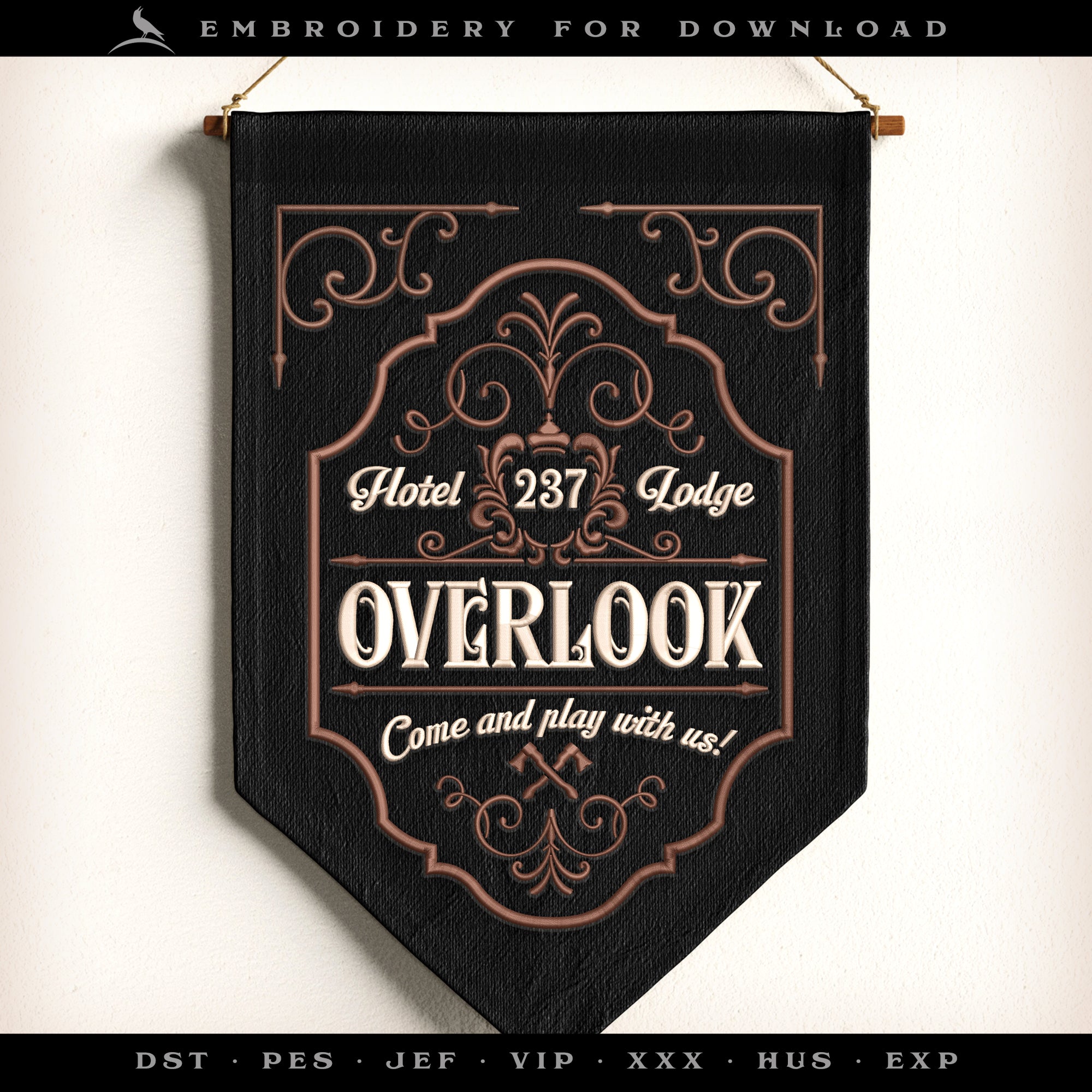 Embroidery: Haunted Hotel Design Set - Three Versions Included, Plus Matching Corner