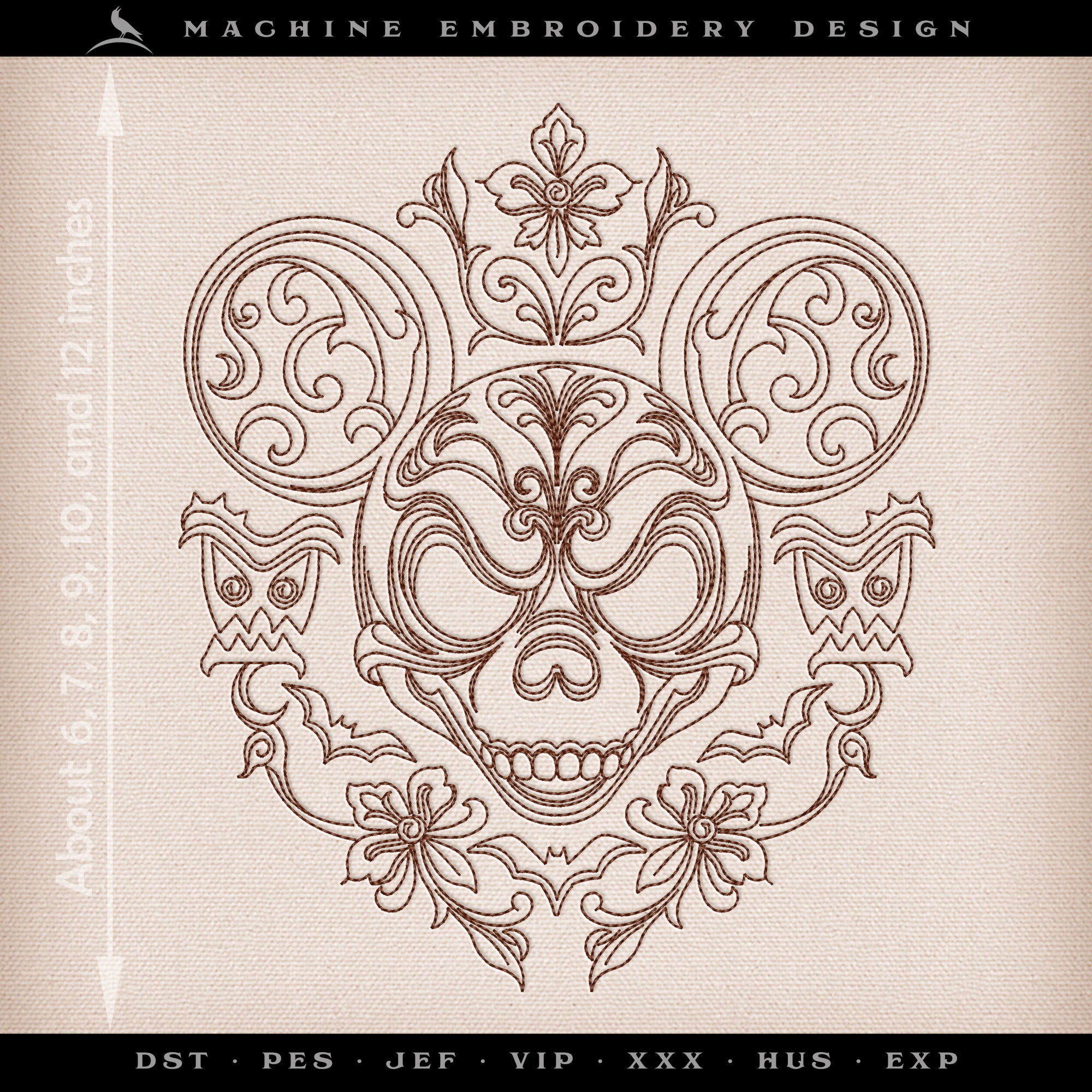 Embroidery: "Happy Haunts Materialize" - Three Versions - Several Sizes 4 Inches and Larger