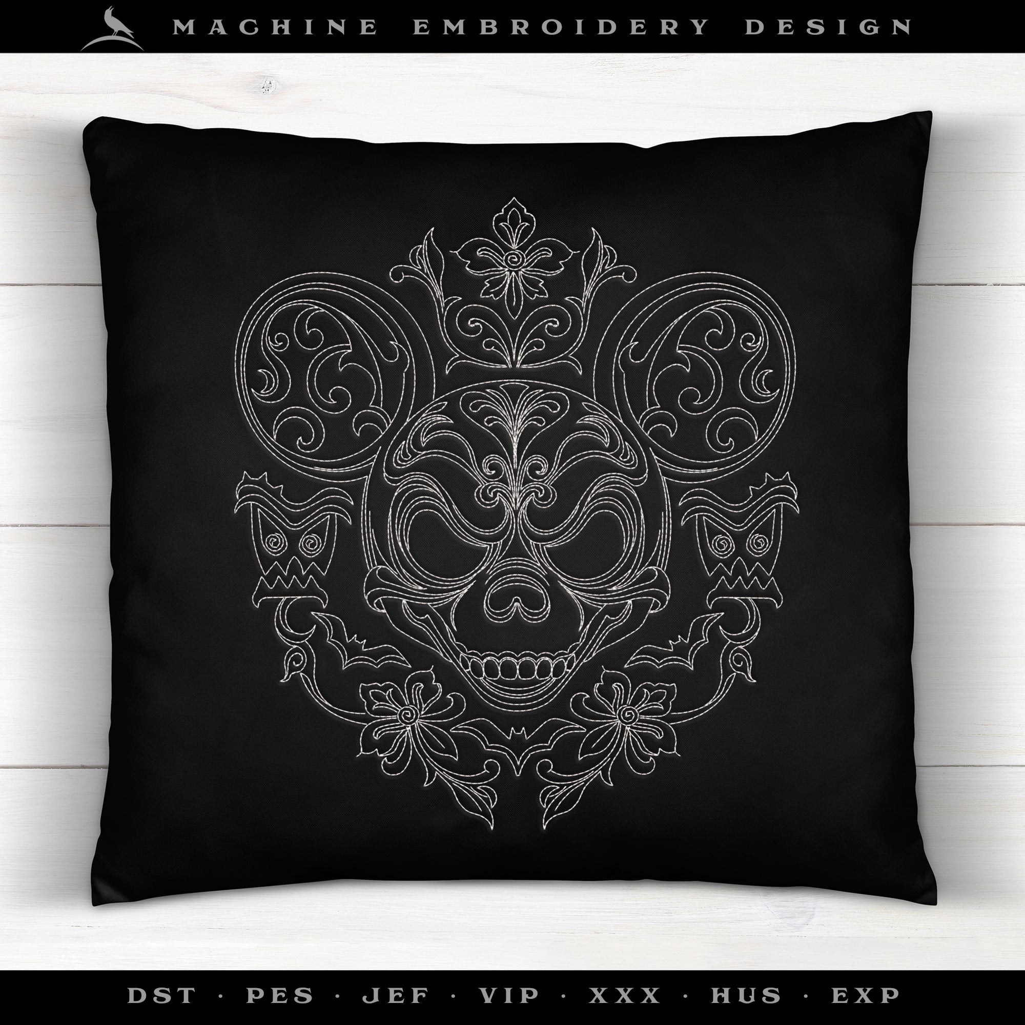 Embroidery: "Happy Haunts Materialize" - Three Versions - Several Sizes 4 Inches and Larger