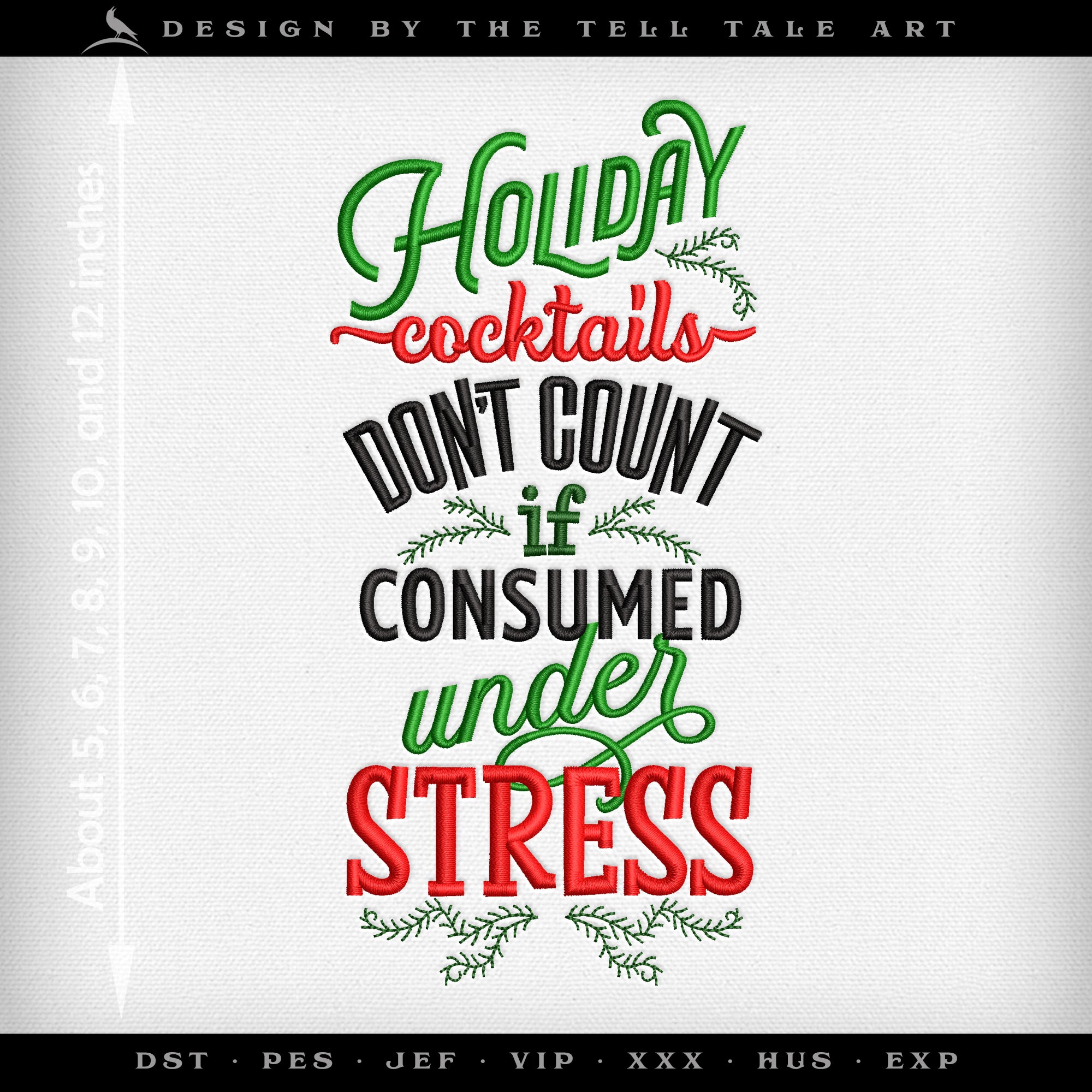 Holiday Cocktails Don’t Count Under Stress – Seven Sizes 4 to 11 Inches Tall