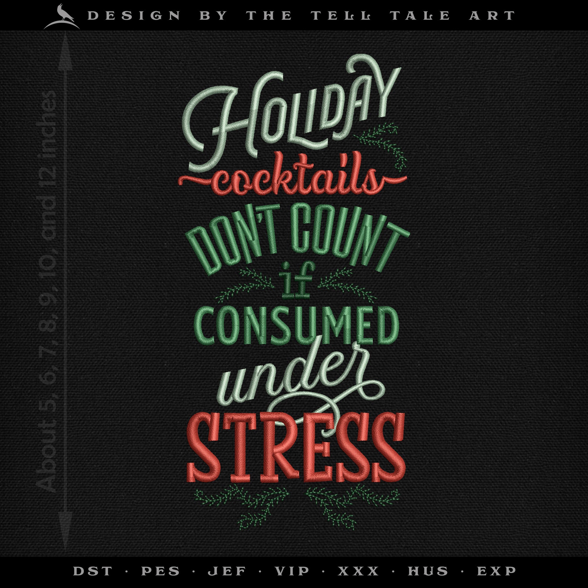 Holiday Cocktails Don’t Count Under Stress – Seven Sizes 4 to 11 Inches Tall