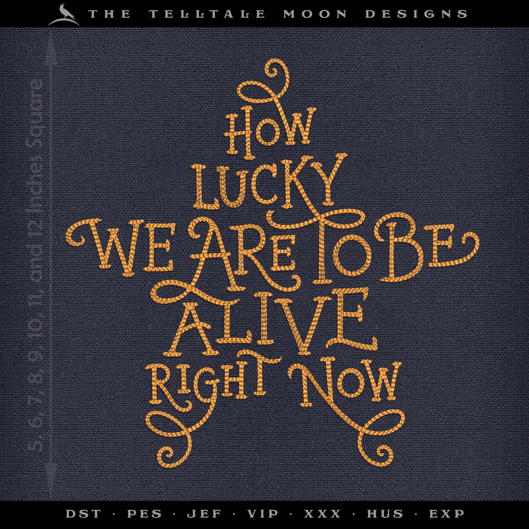 Embroidery: Hamilton-inspired Quote, in Hand-lettered Sketch Stitch (5, 6, 7, 8, 9, 10, 11, and 12 Inches Tall, One Thread Color