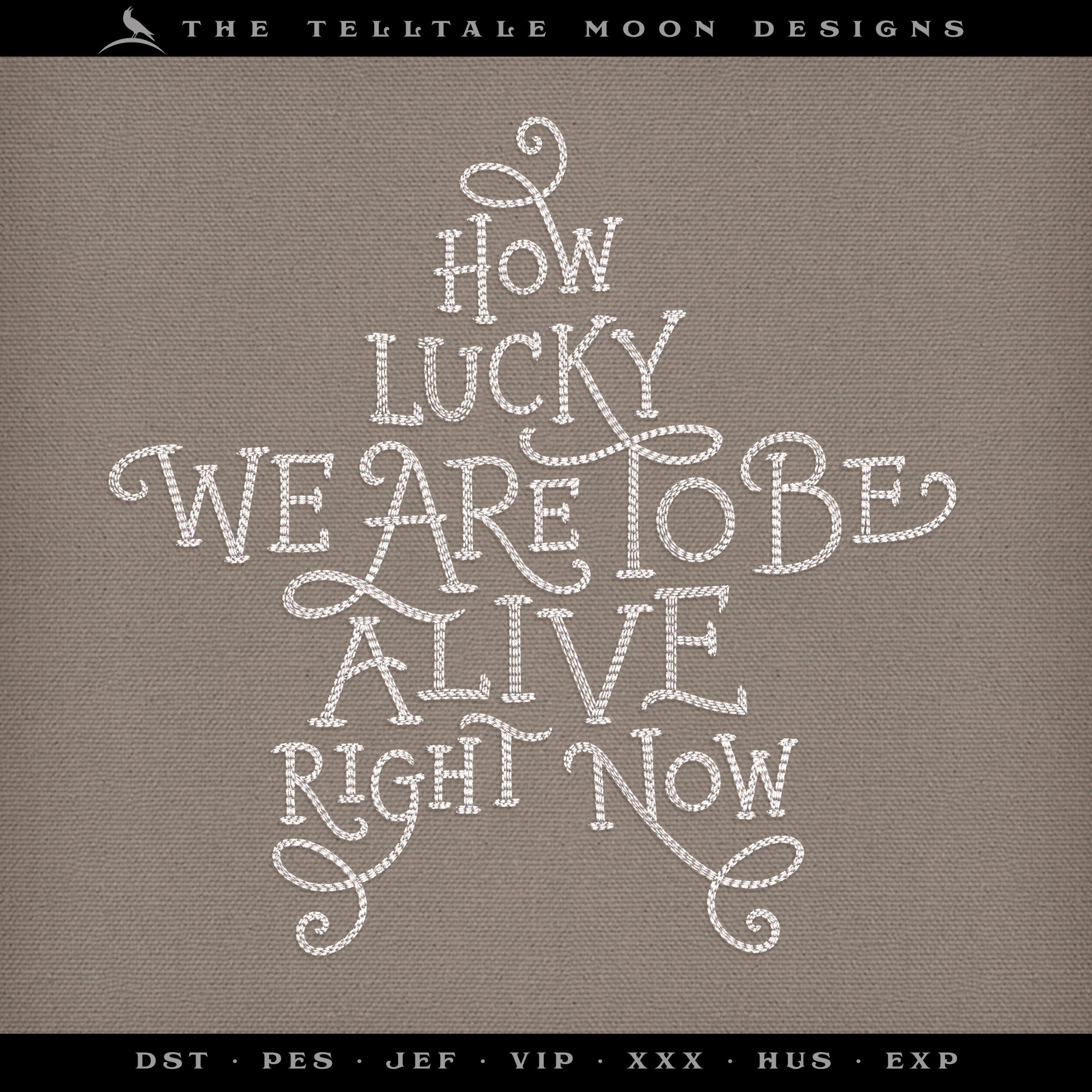 Embroidery: Hamilton-inspired Quote, in Hand-lettered Sketch Stitch (5, 6, 7, 8, 9, 10, 11, and 12 Inches Tall, One Thread Color