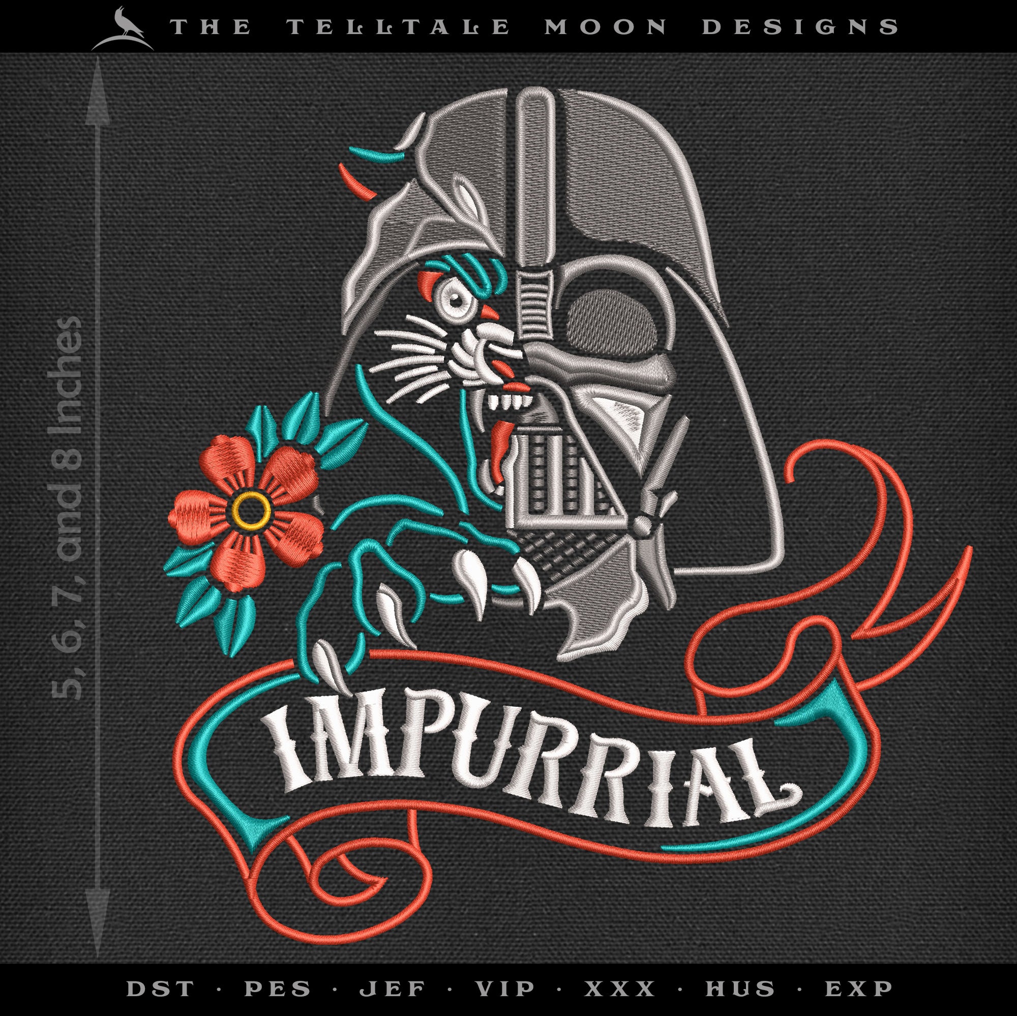 Embroidery: "Impurrial" Mashup Tattoo (5, 6, 7, and 8 Inch Versions)
