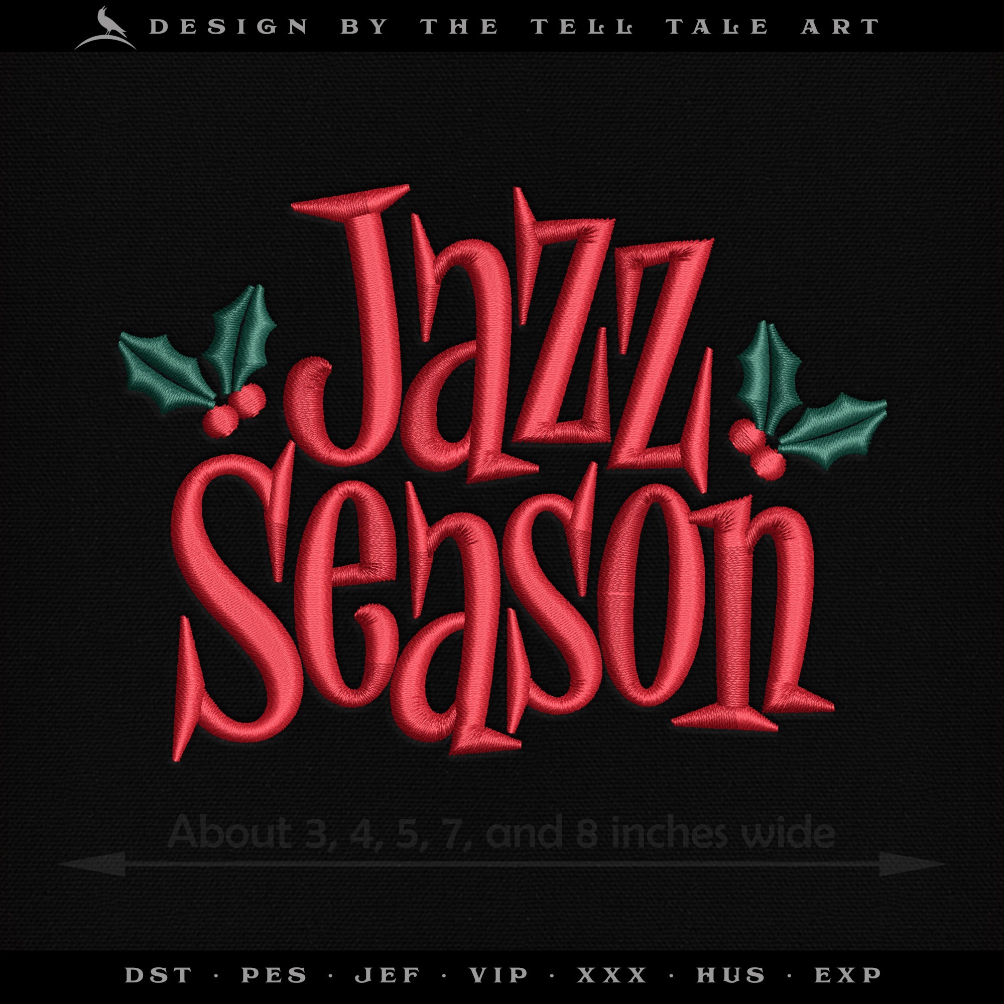 Jazz Season – Five Sizes 4 to 8 Inches – Midcentury Holiday Typography
