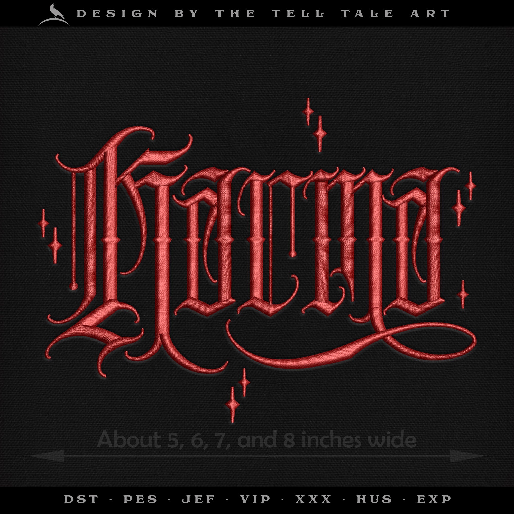 Karma – Ornate Blackletter Tattoo Typography – Four Sizes 5 to 8 Inches