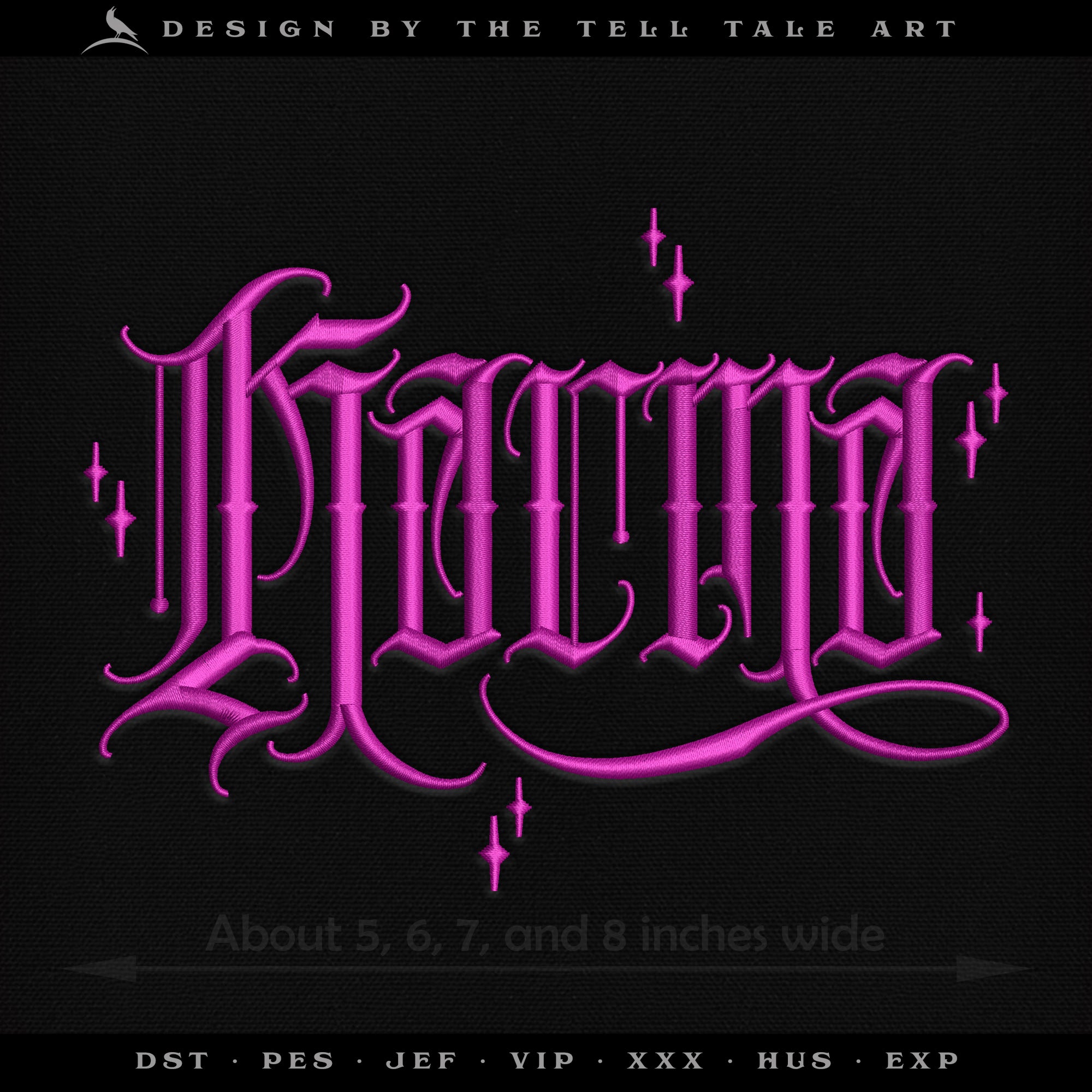 Karma – Ornate Blackletter Tattoo Typography – Four Sizes 5 to 8 Inches