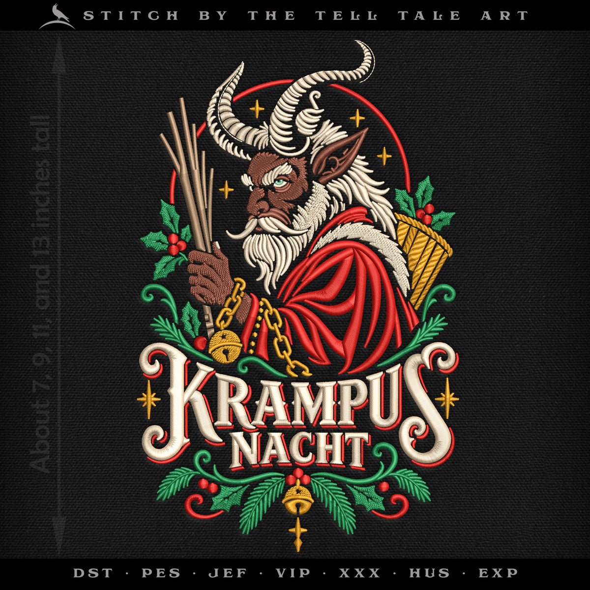 Krampusnacht – Vintage Krampus Christmas – Four Sizes 7.5 to 13.5 Inches