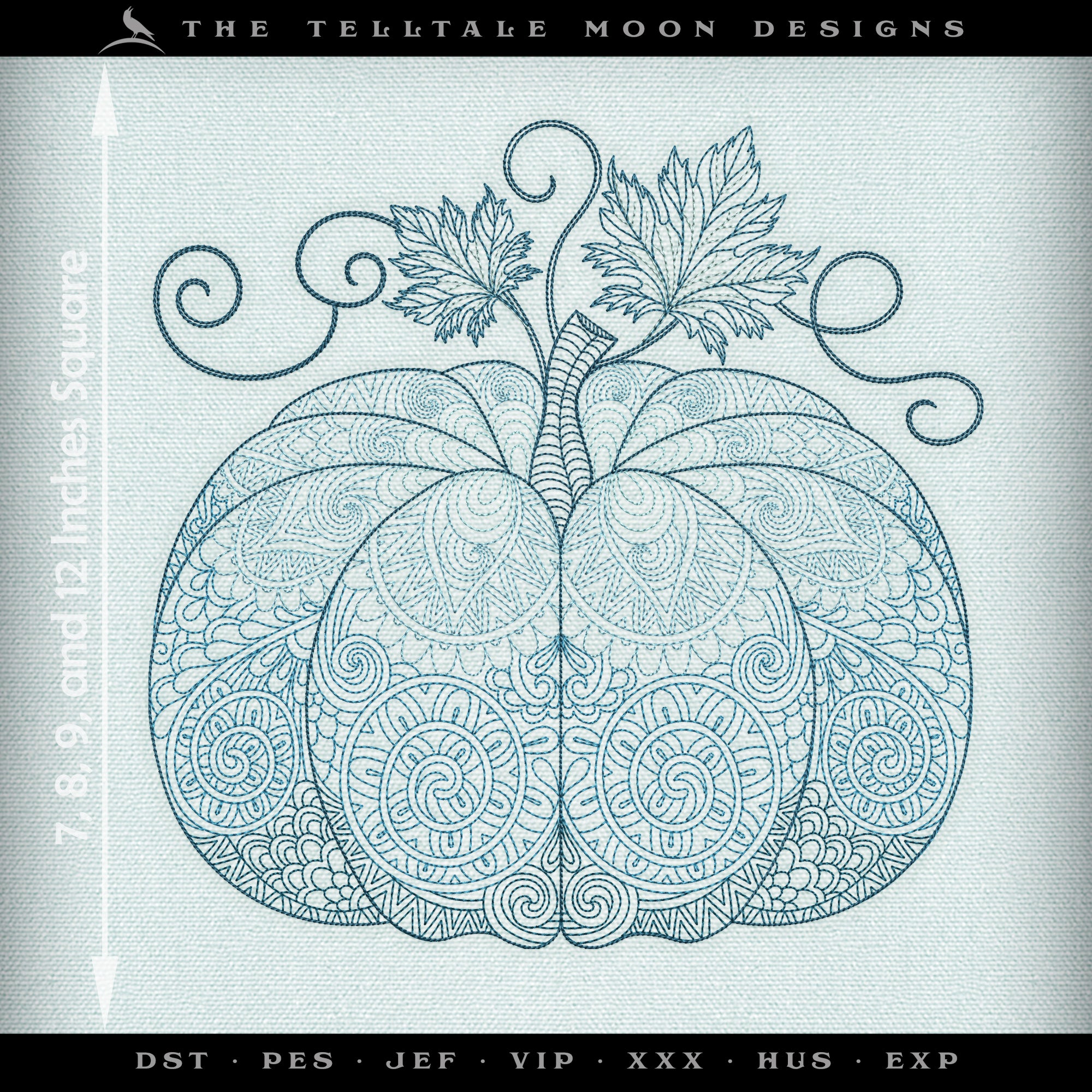 Embroidery: Lace Pumpkin - Four Sizes 7 to 12 Inches Square - Seven Thread Colors